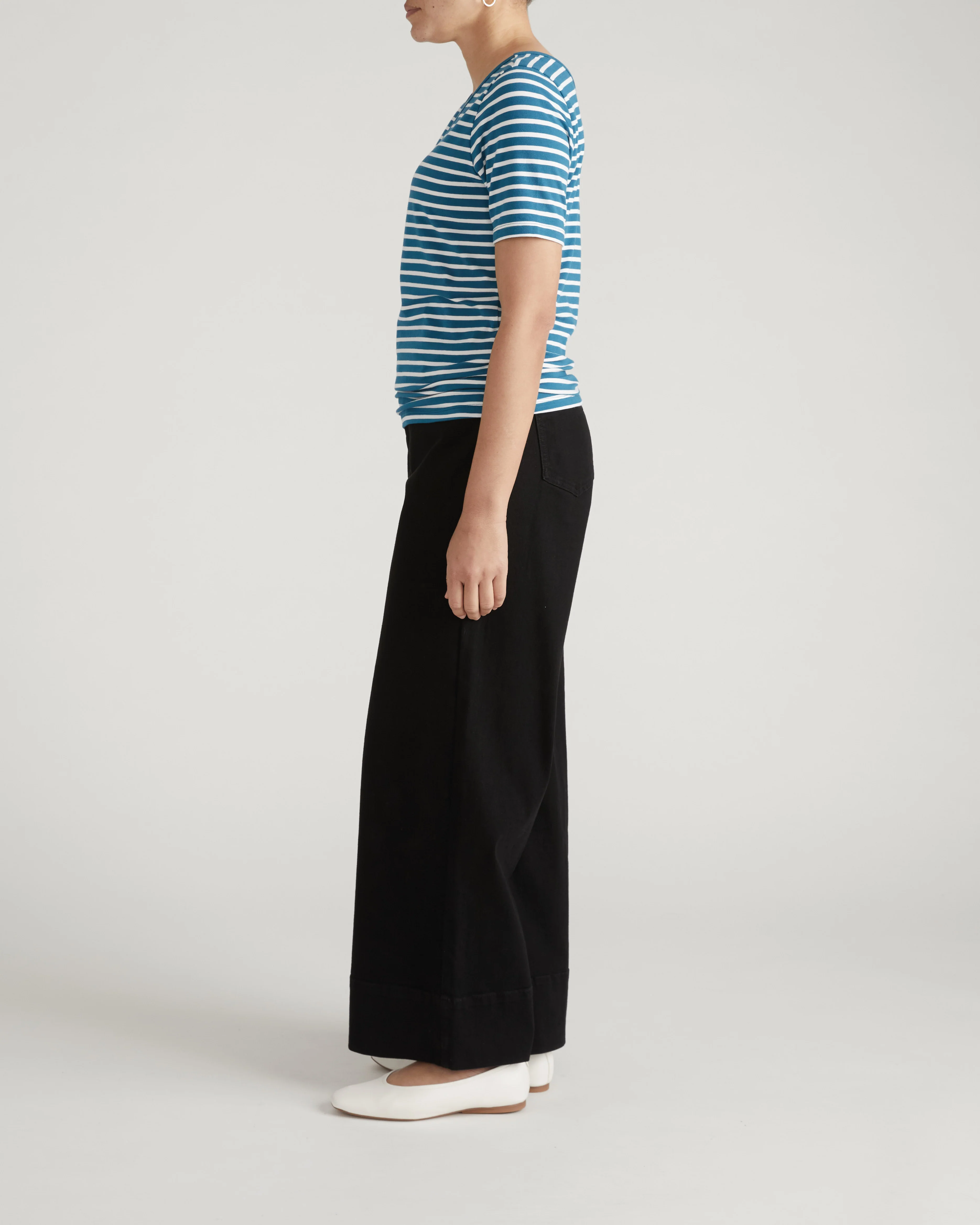 Double V Tee - Ink Blue/White Stripe - Image 5