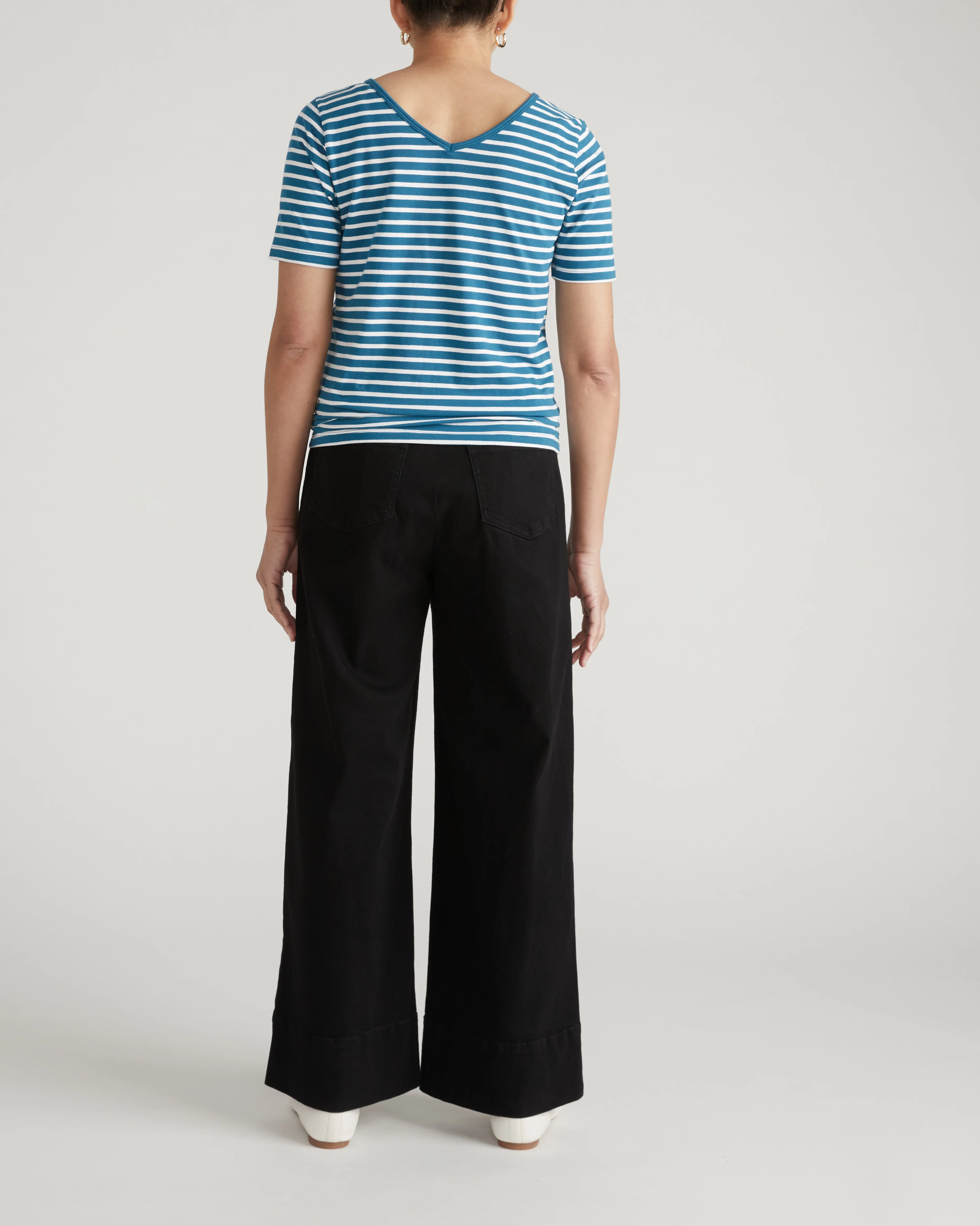 Double V Tee - Ink Blue/White Stripe - Image 6