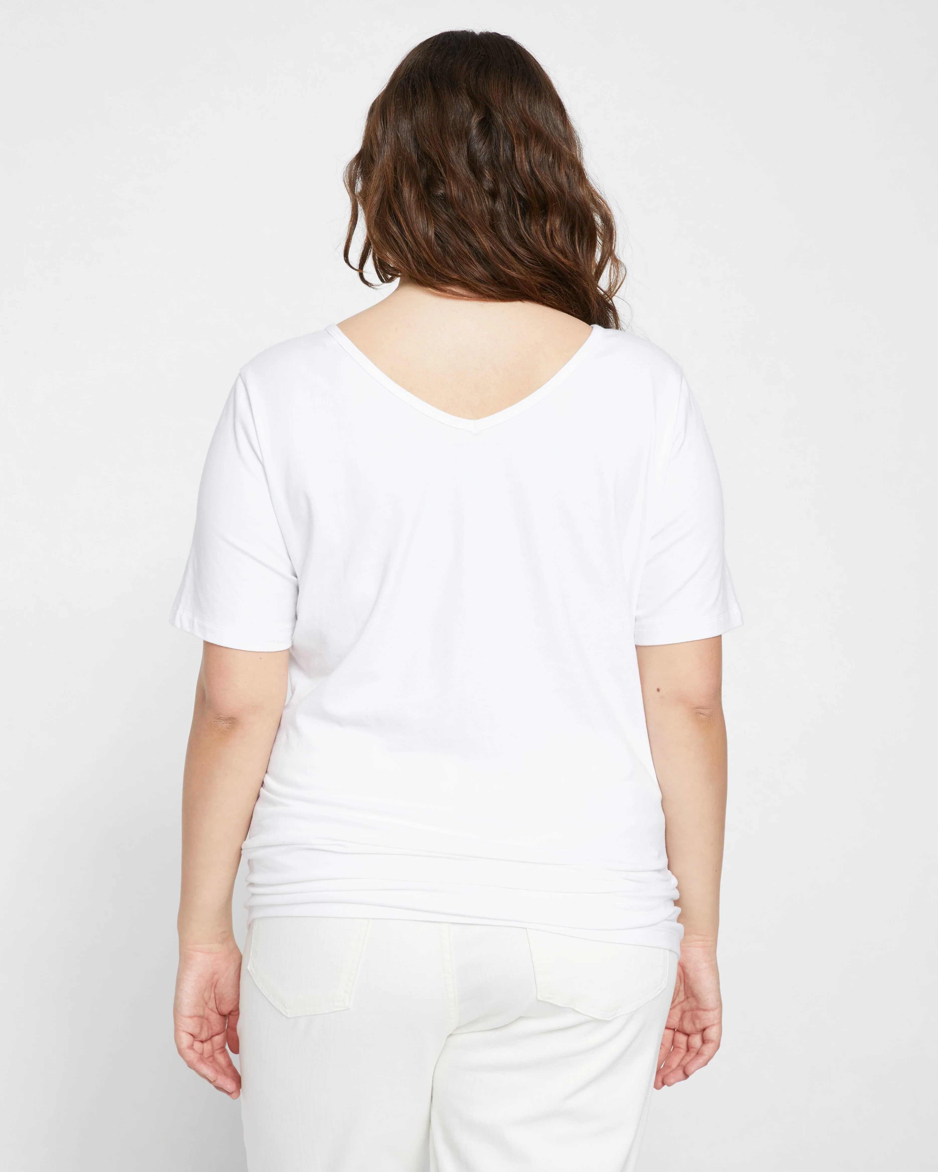 Double V Tee - White - Image 4