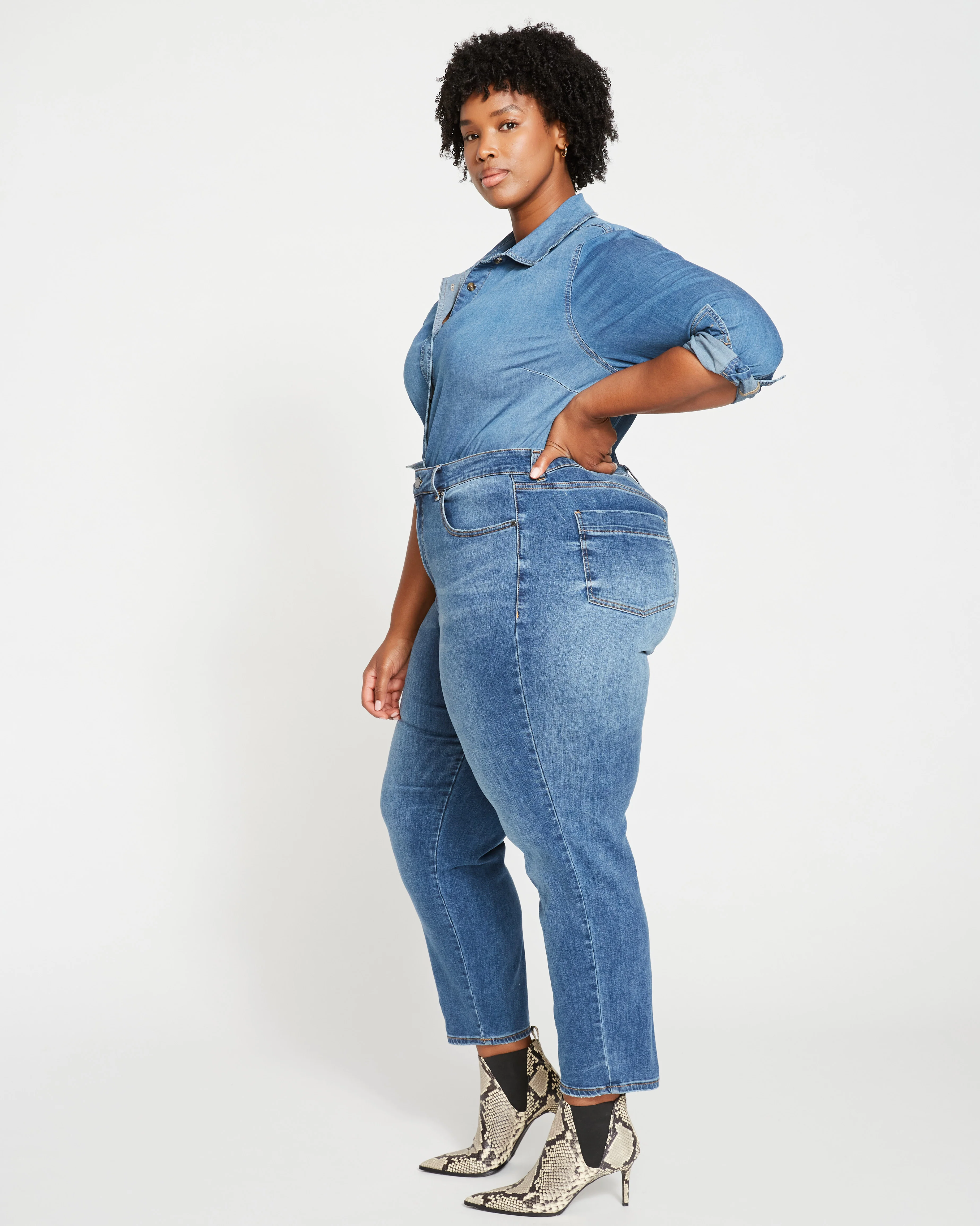 Dylan High Rise Tapered Jeans 29 Inch - Washed Tide - Image 3