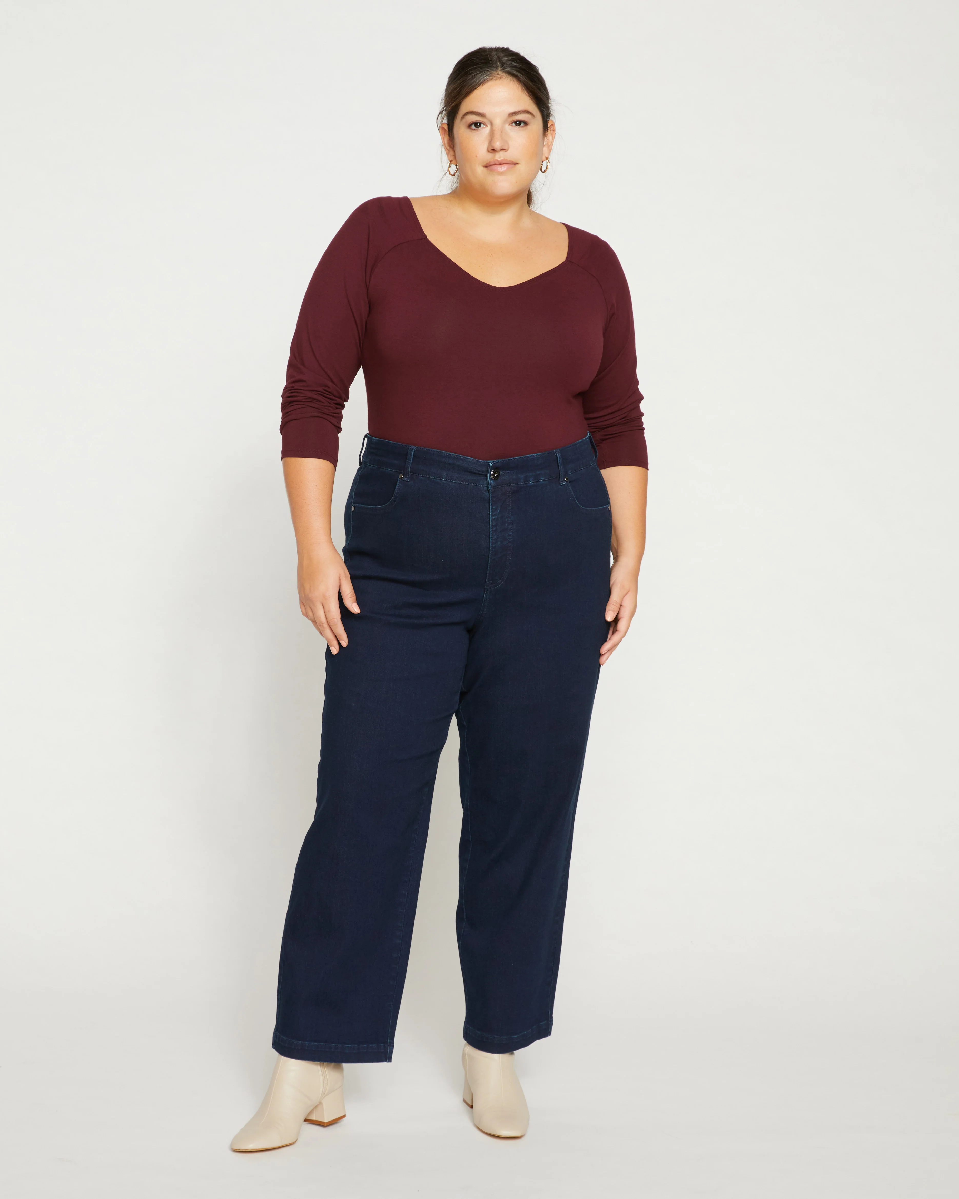 Elastic Waist Weekend Jeans - Dark Indigo - Image 2