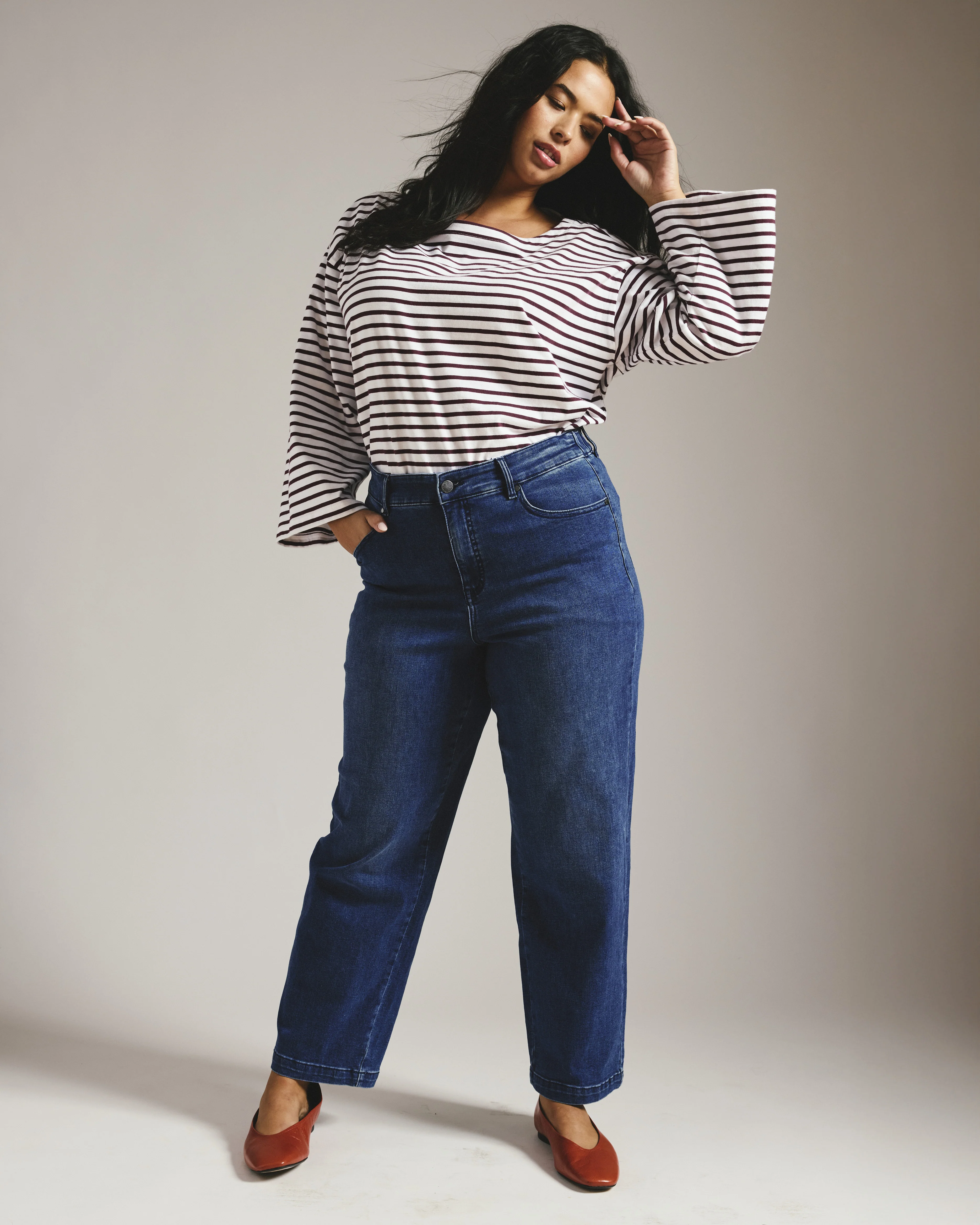 Elastic Waist Weekend Jeans - True Blue - Image 2