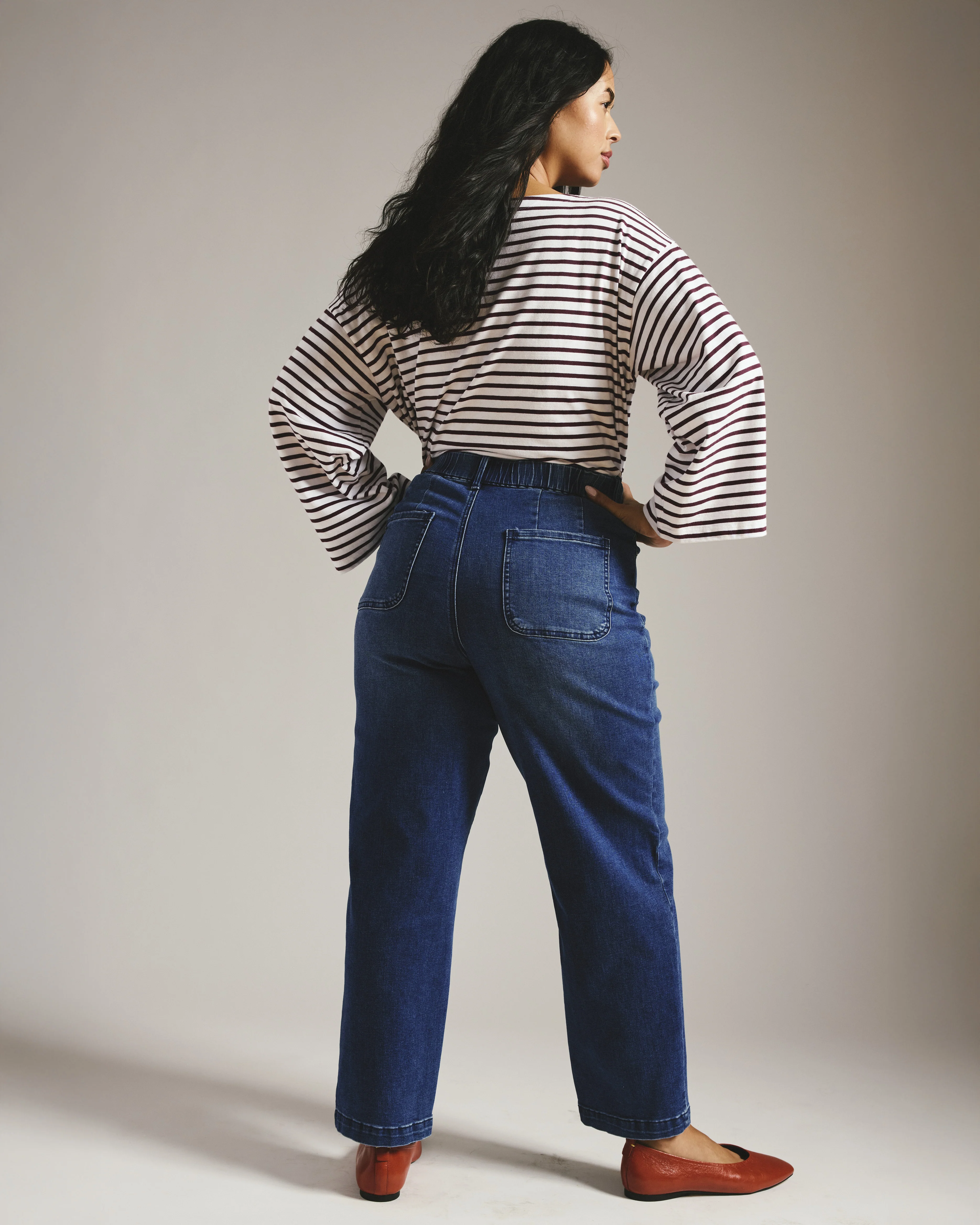 Elastic Waist Weekend Jeans - True Blue - Image 4