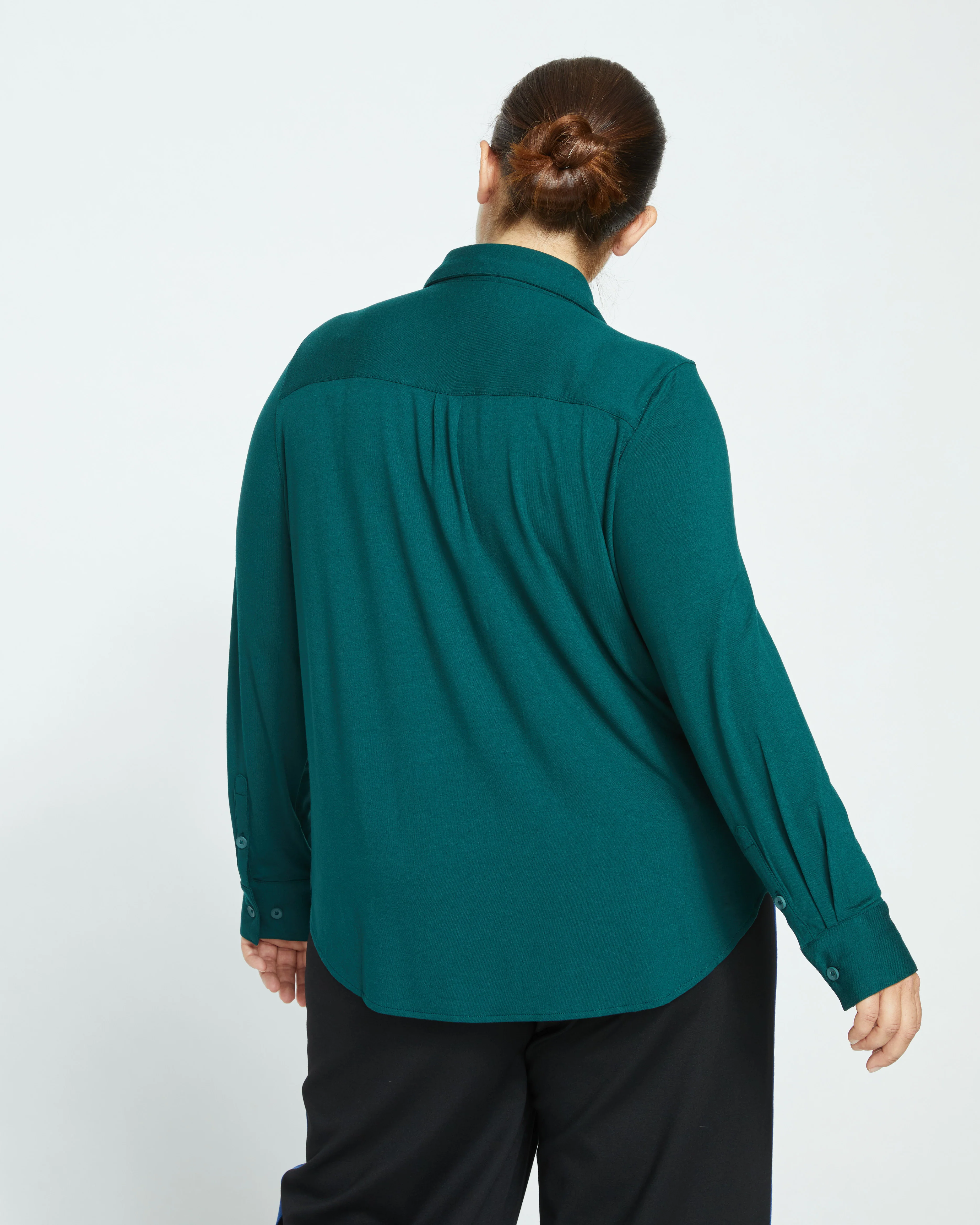 Elbe Liquid Jersey Shirt Classic Fit - Forest Green - Image 5
