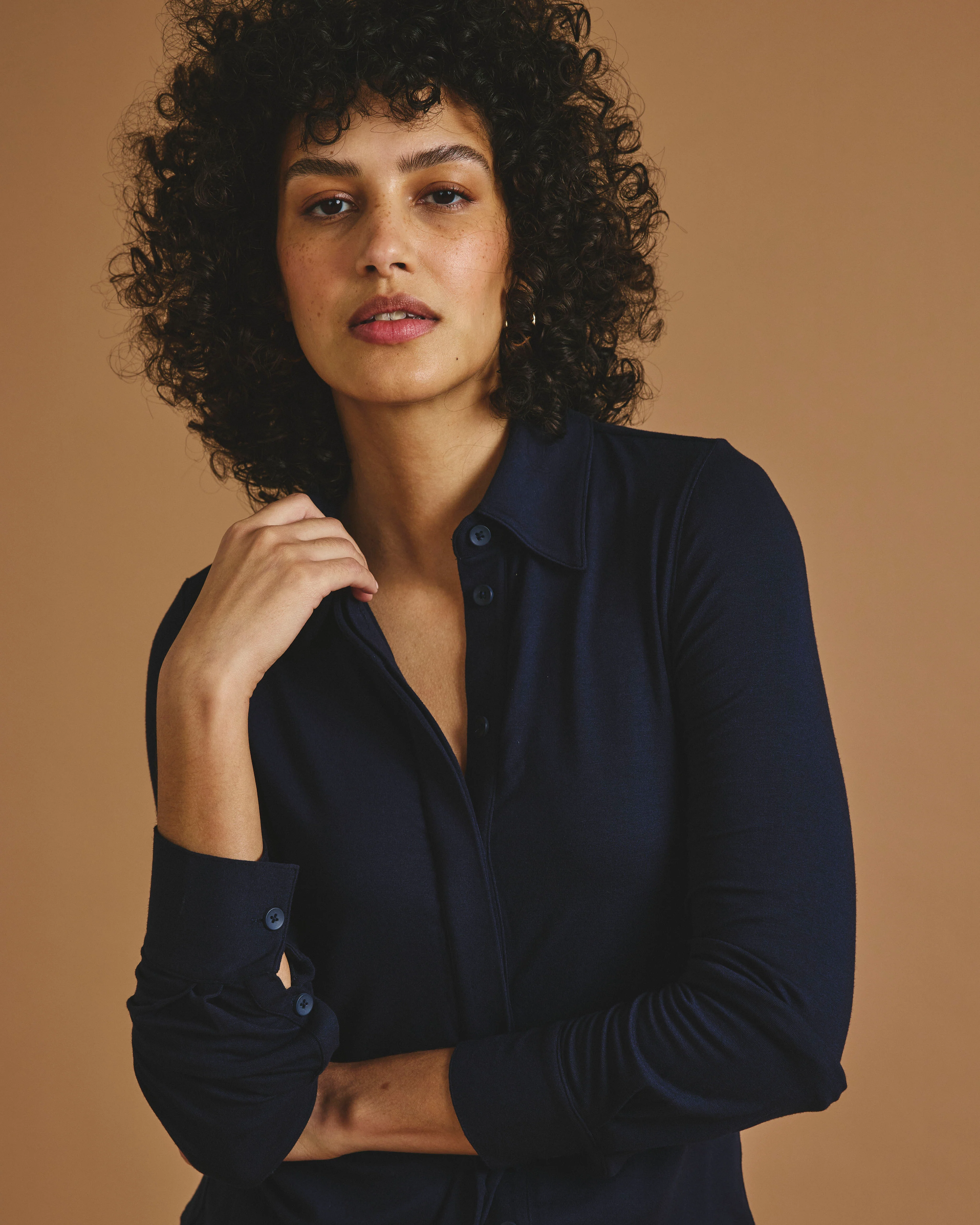 Elbe Liquid Jersey Shirt Classic Fit - Midnight - Image 2