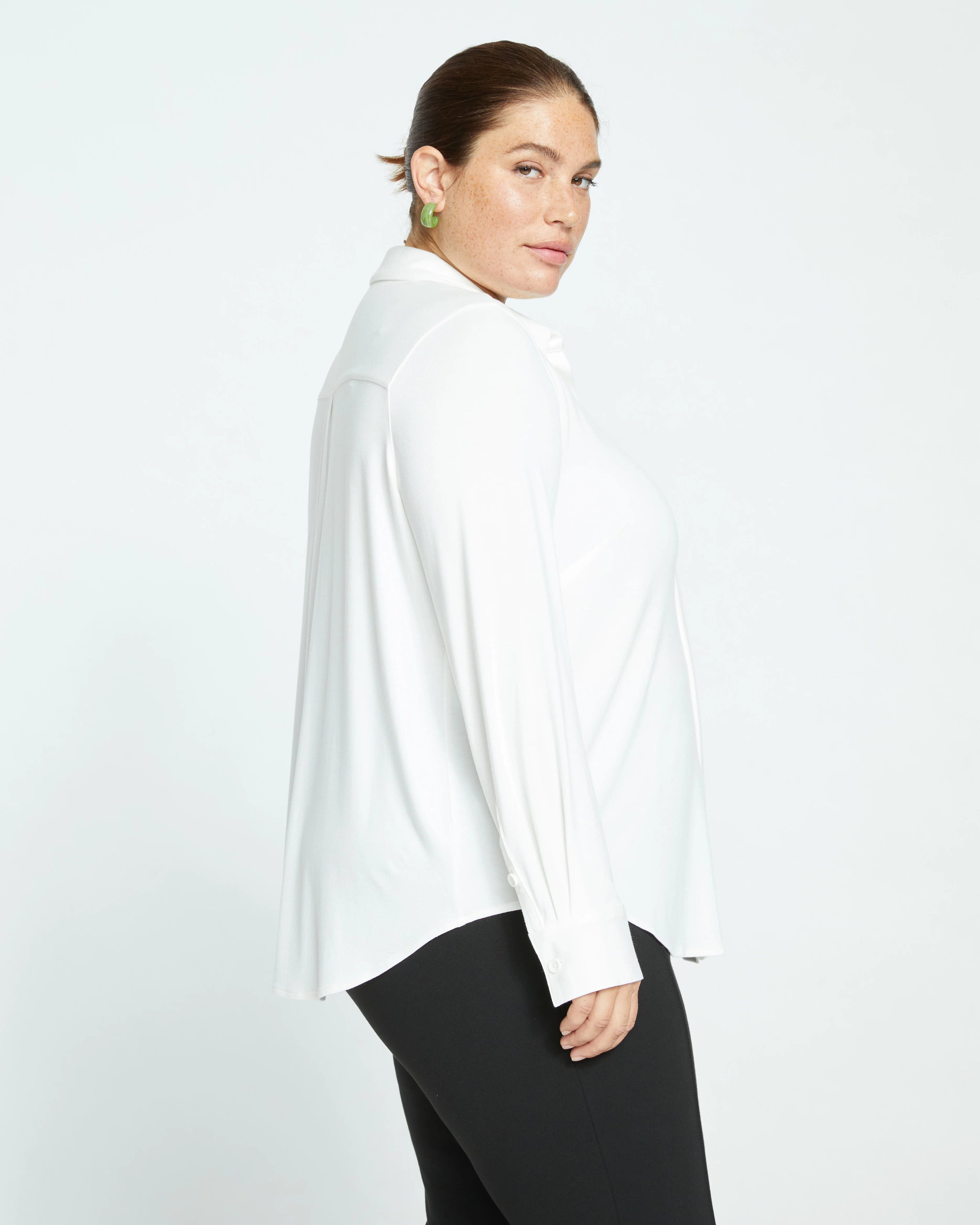 Elbe Liquid Jersey Shirt Classic Fit - White - Image 4