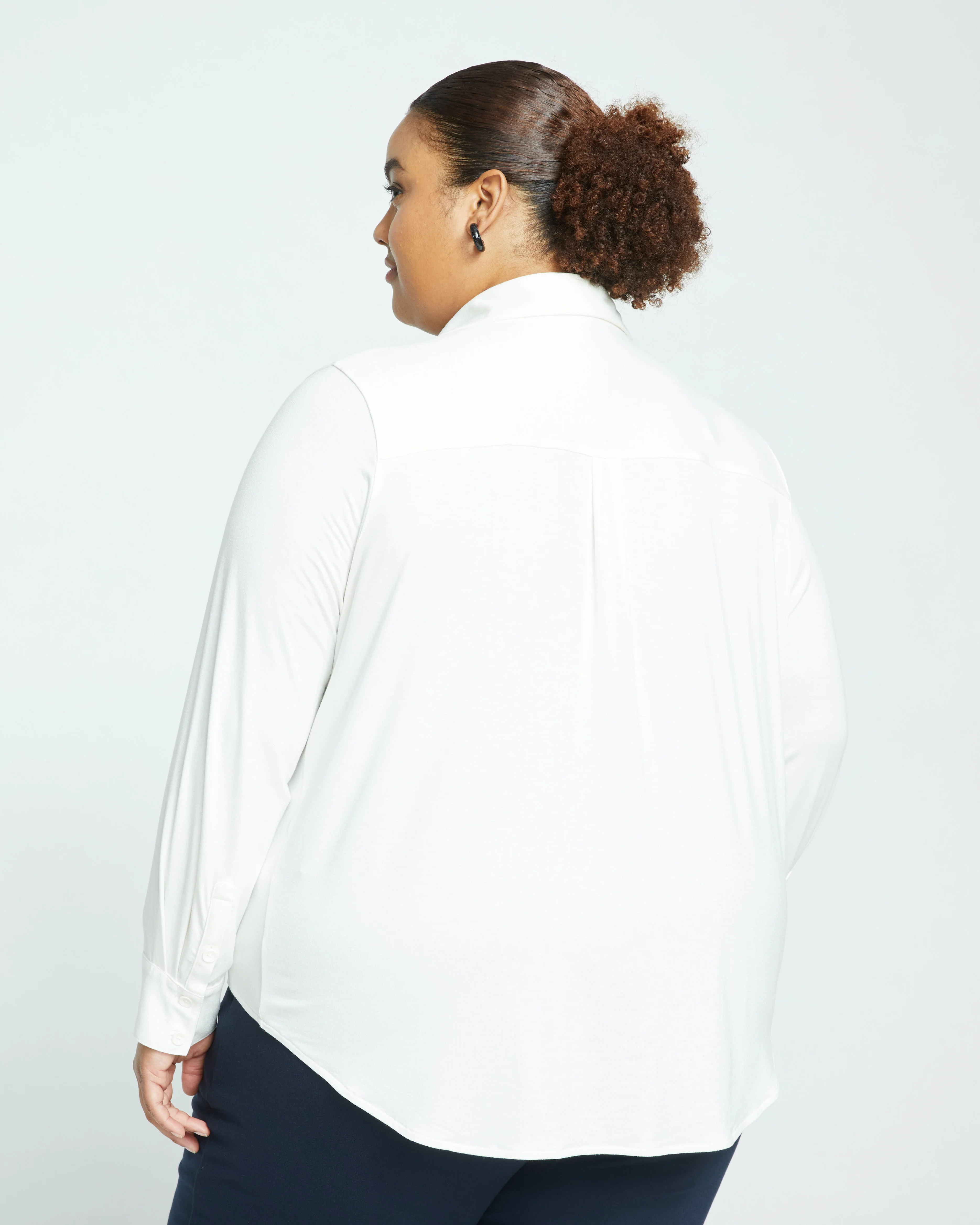 Elbe Popover Liquid Jersey Shirt Classic Fit - White - Image 6