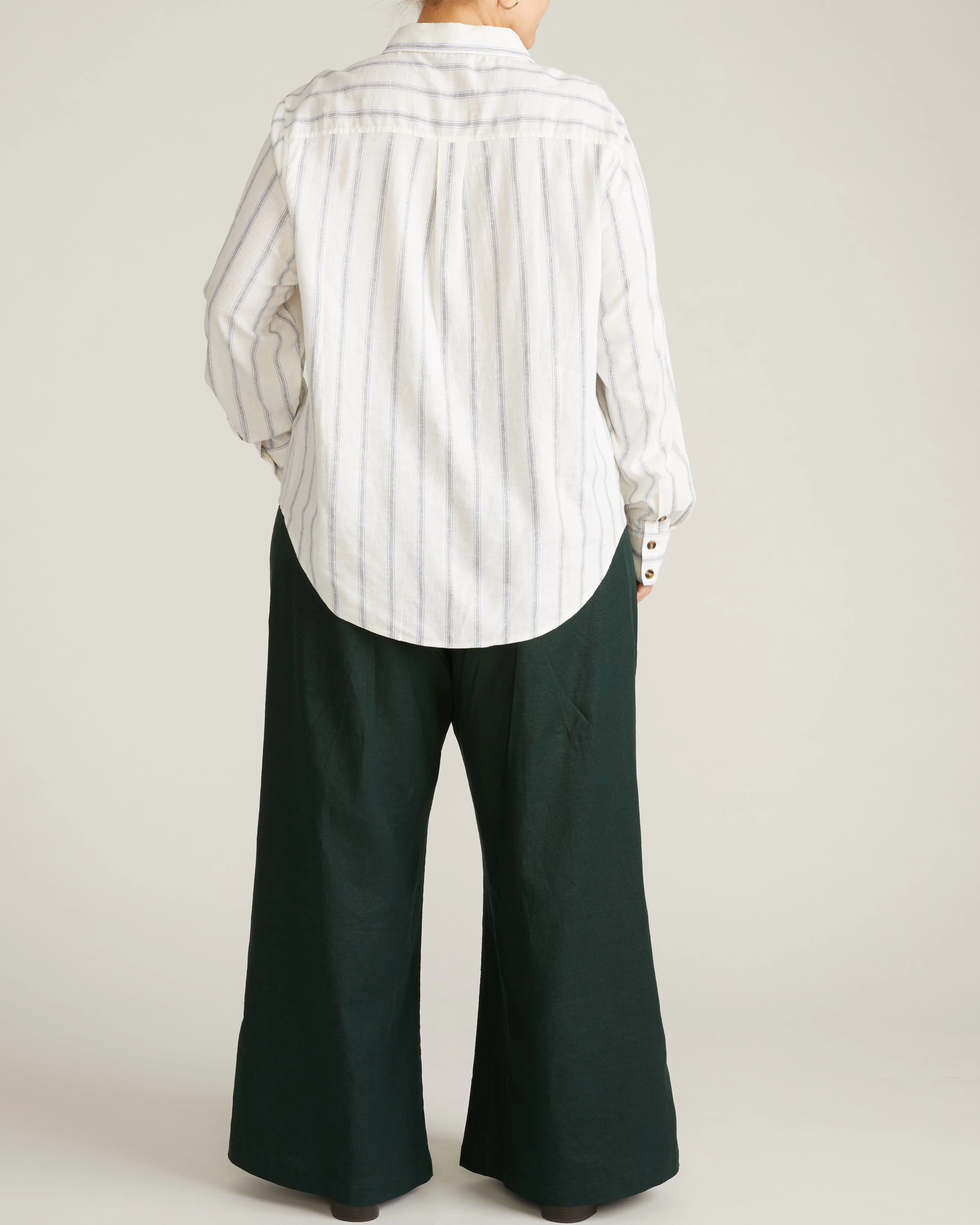 Elbe Popover Stretch Linen Shirt - Mayfair Stripe - Image 6
