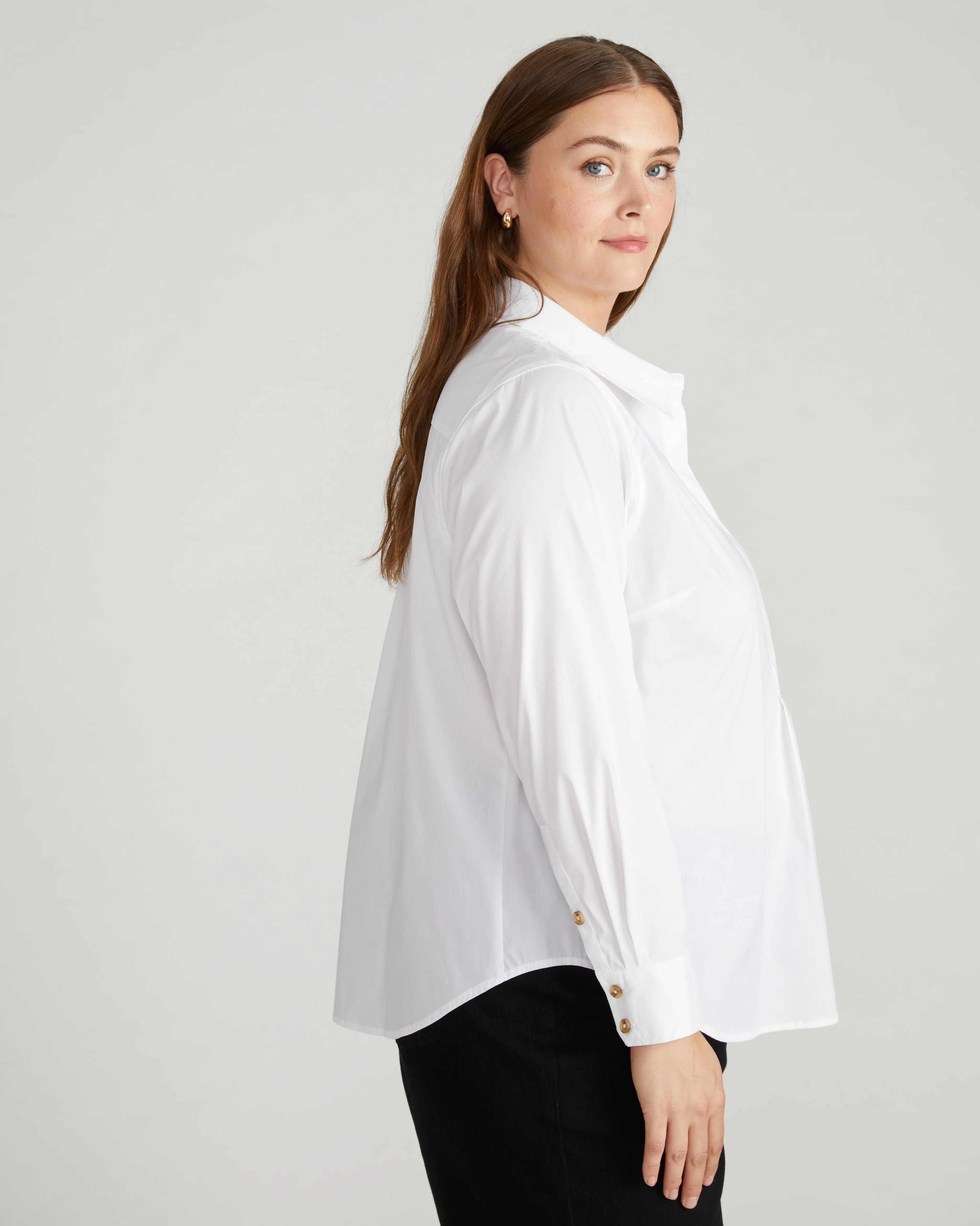 Elbe Popover Stretch Poplin Shirt Classic Fit - White - Image 5