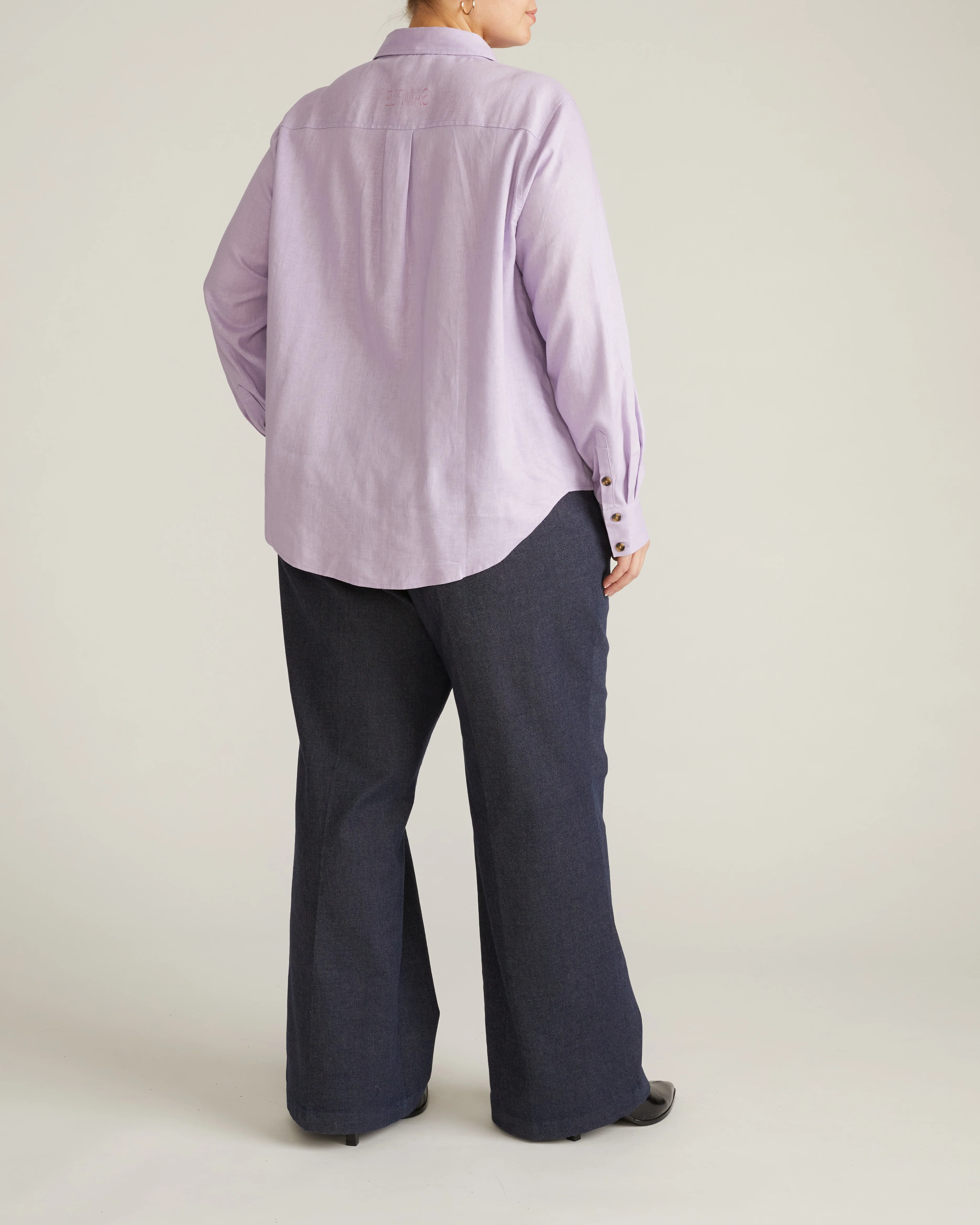 Elbe Stretch Linen Shirt - Orchid - Image 4