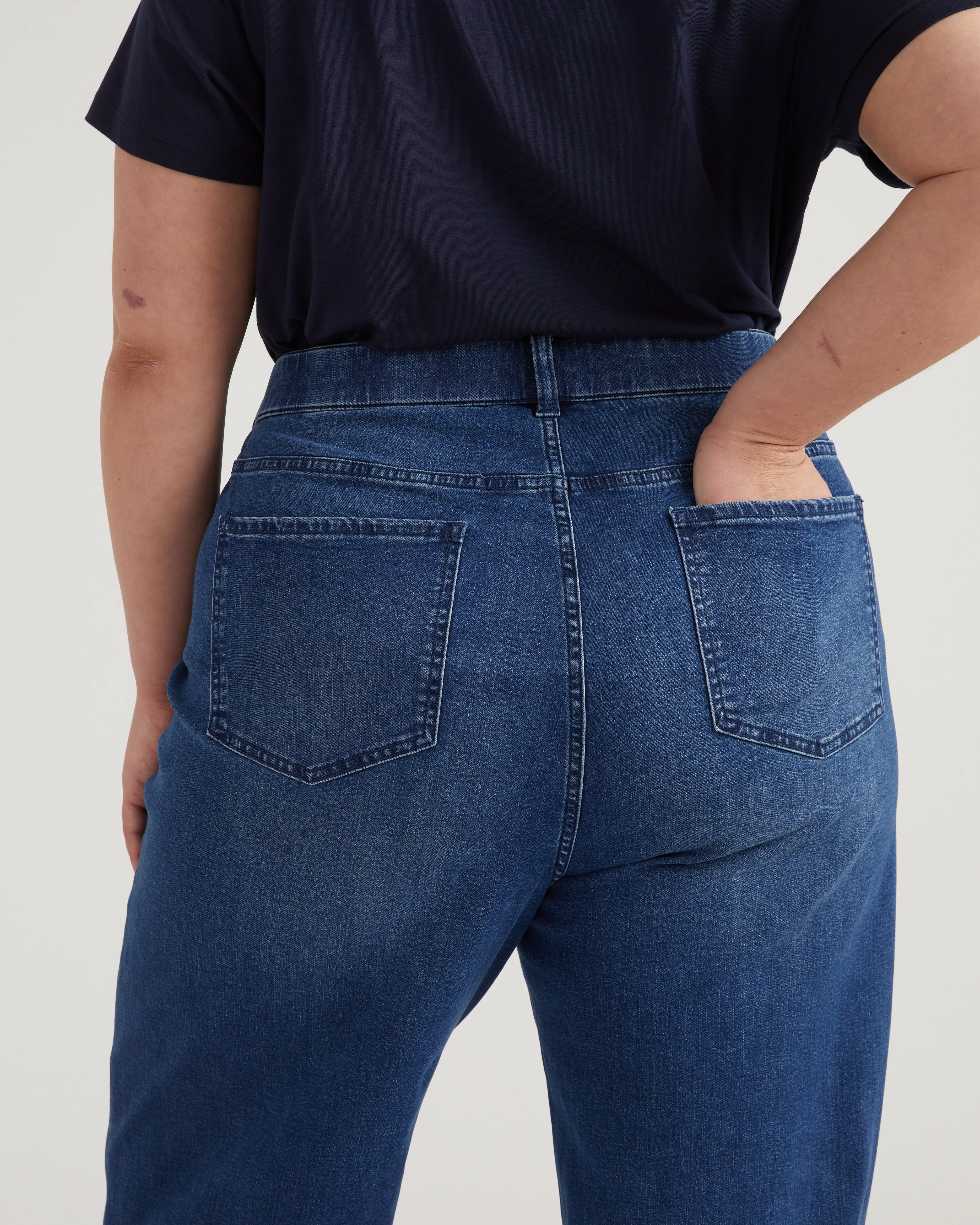 Ella High Rise Straight Leg Jeans - True Blue - Image 3