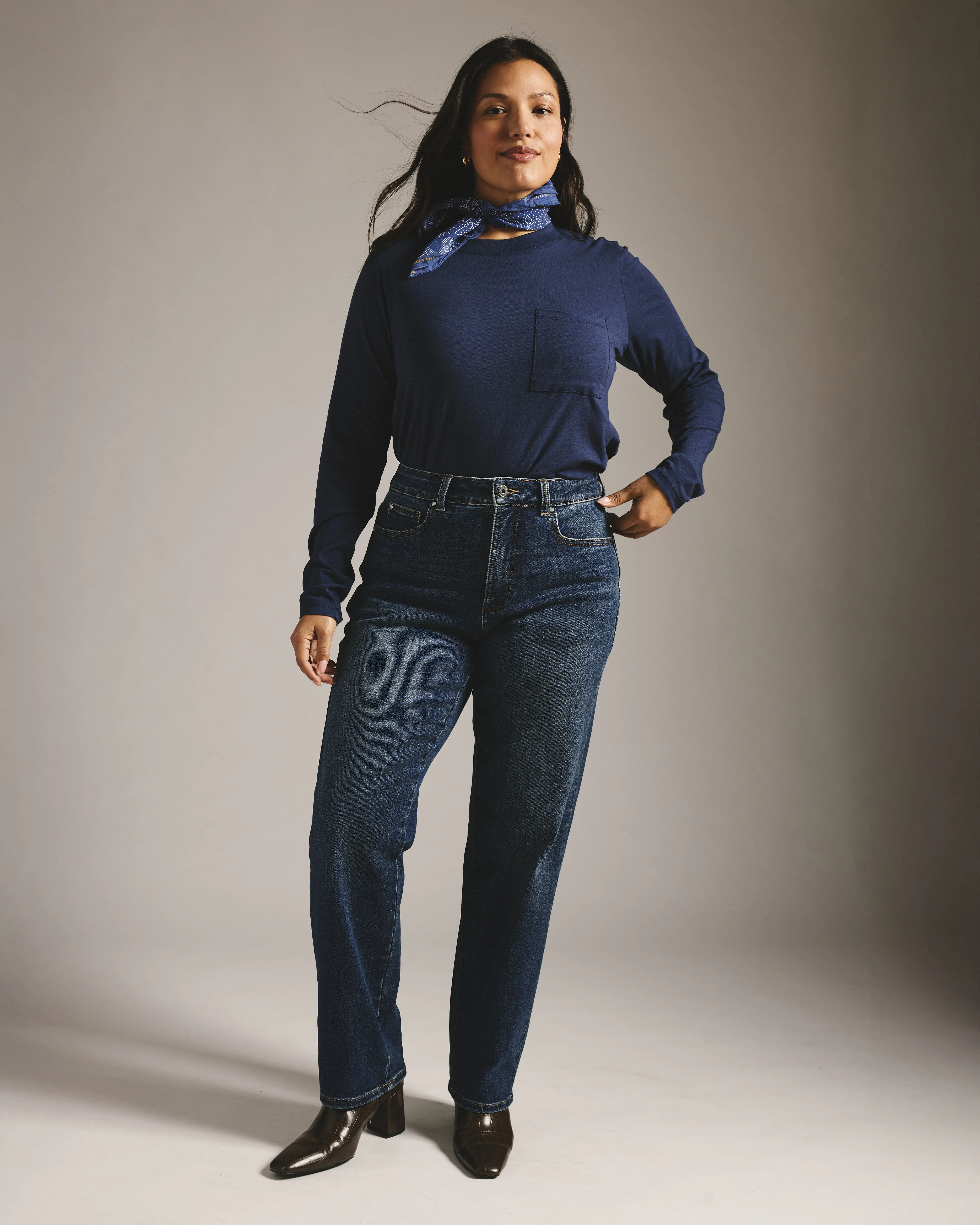 Etta High Rise Straight Leg Jeans 31 Inch - Saint Lawrence Blue - Image 2