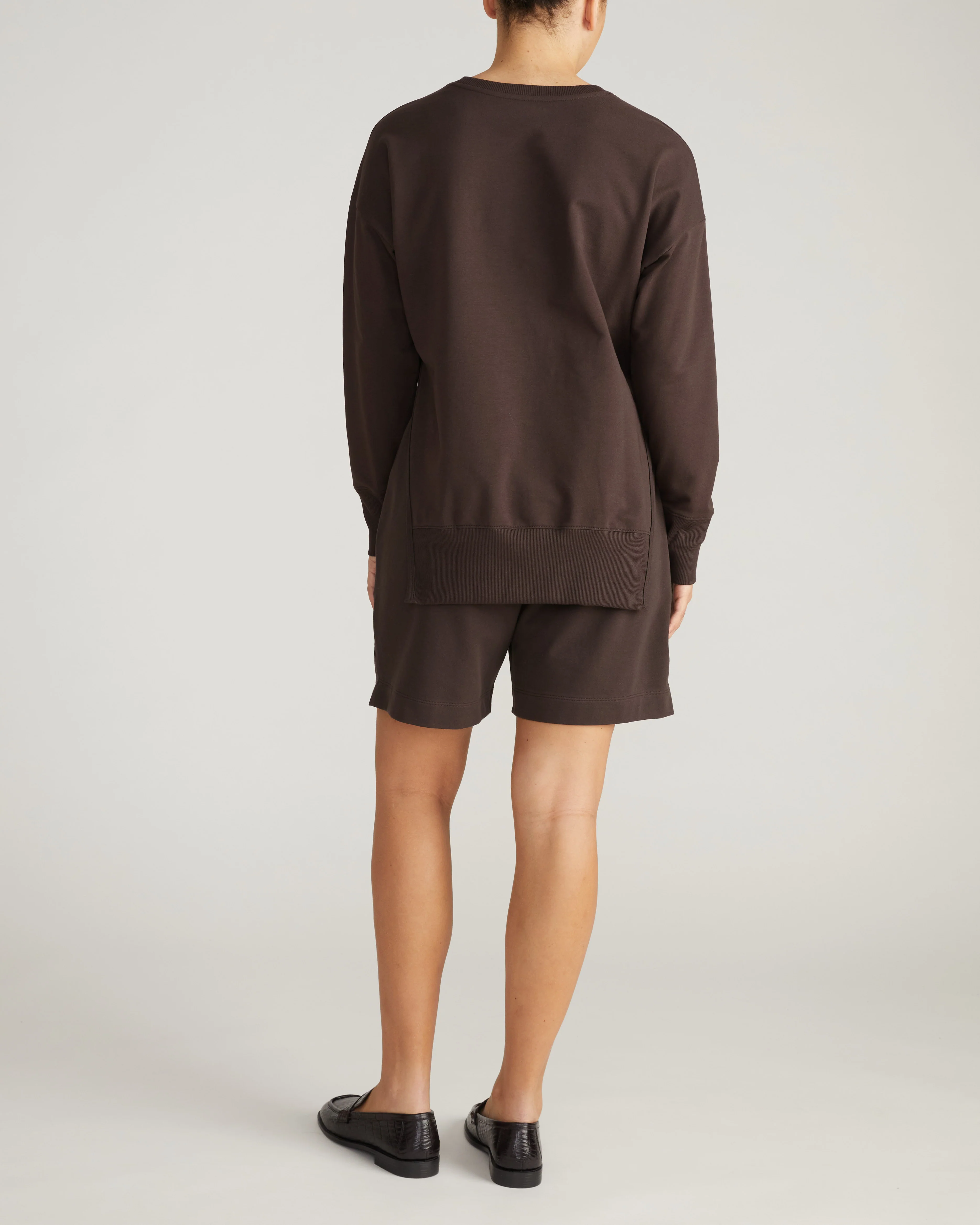 Fiona Side Slit Sweatshirt - Deep Brown - Image 7