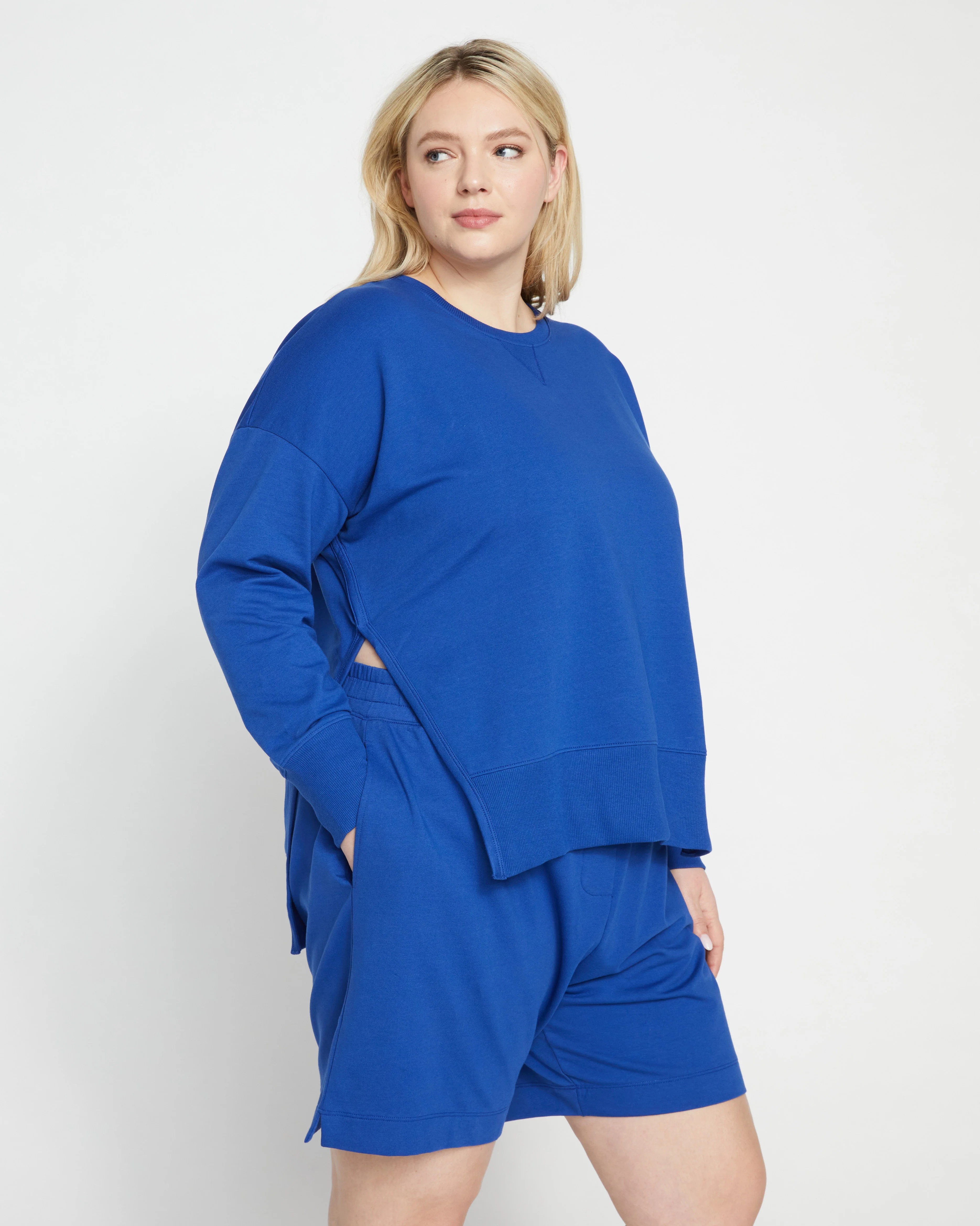 Fiona Side Slit Sweatshirt - Lapis - Image 2
