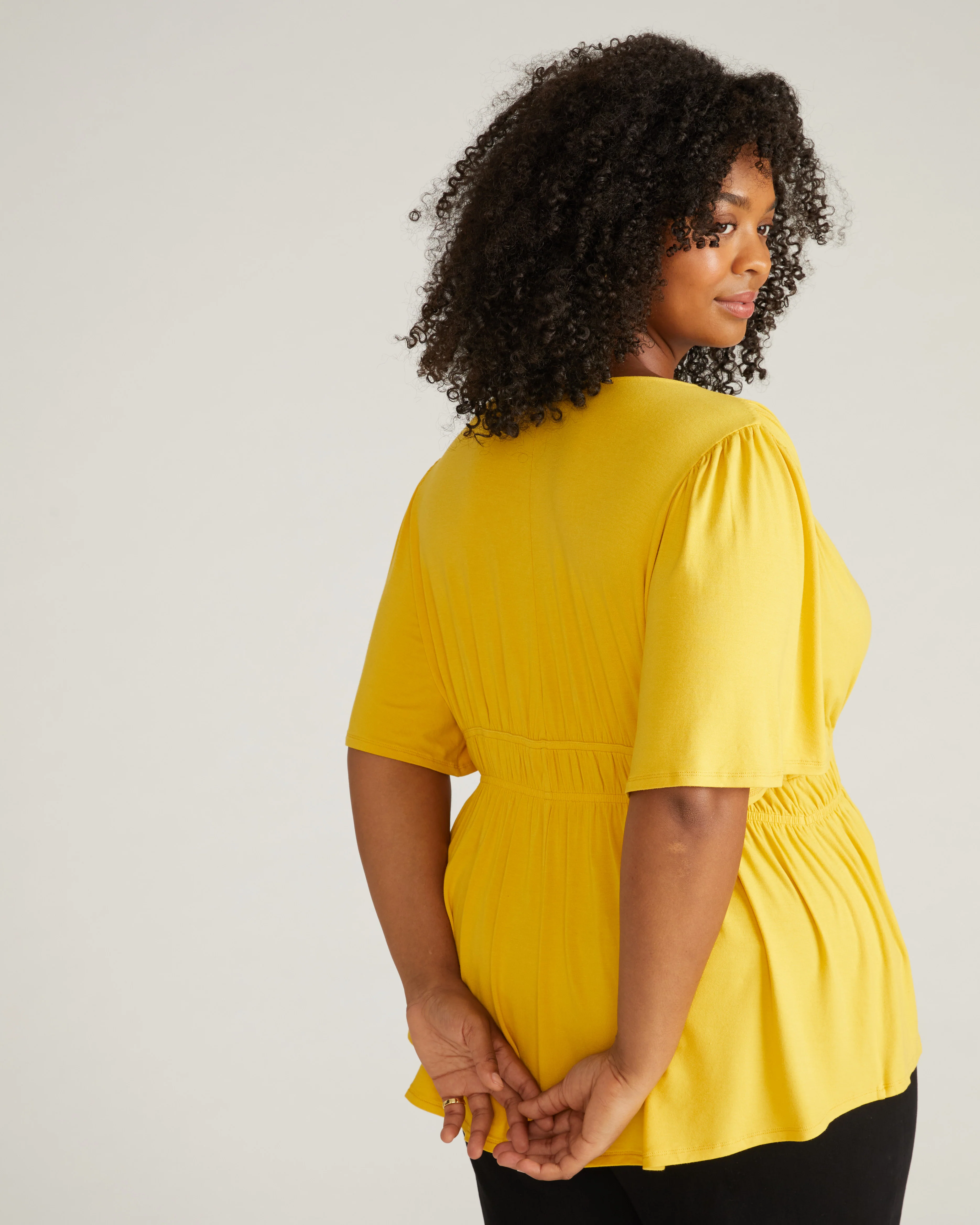 Flora Liquid Jersey Top - Golden Hour - Image 4