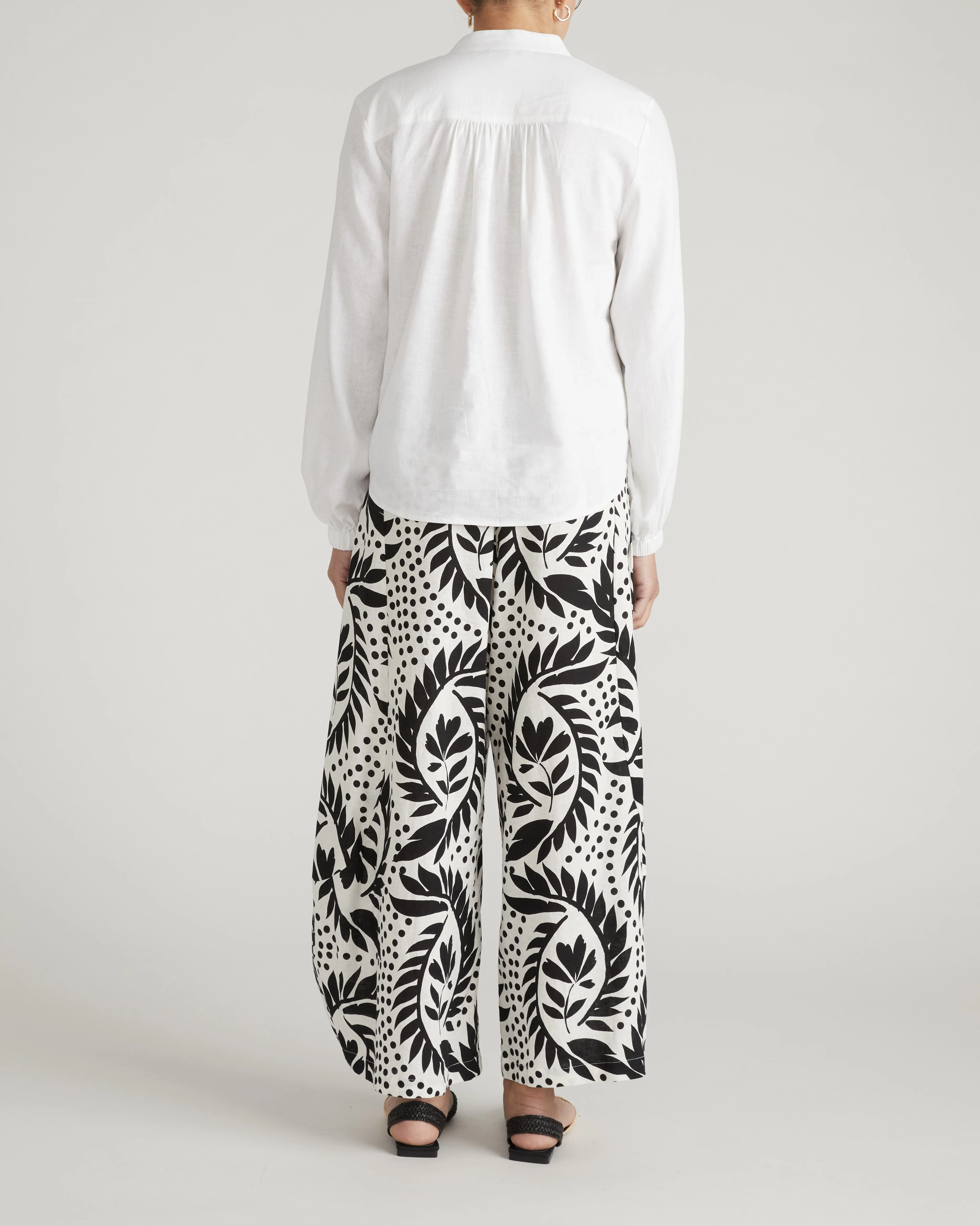 Frances Embroidered Linen Blouse - White - Image 9