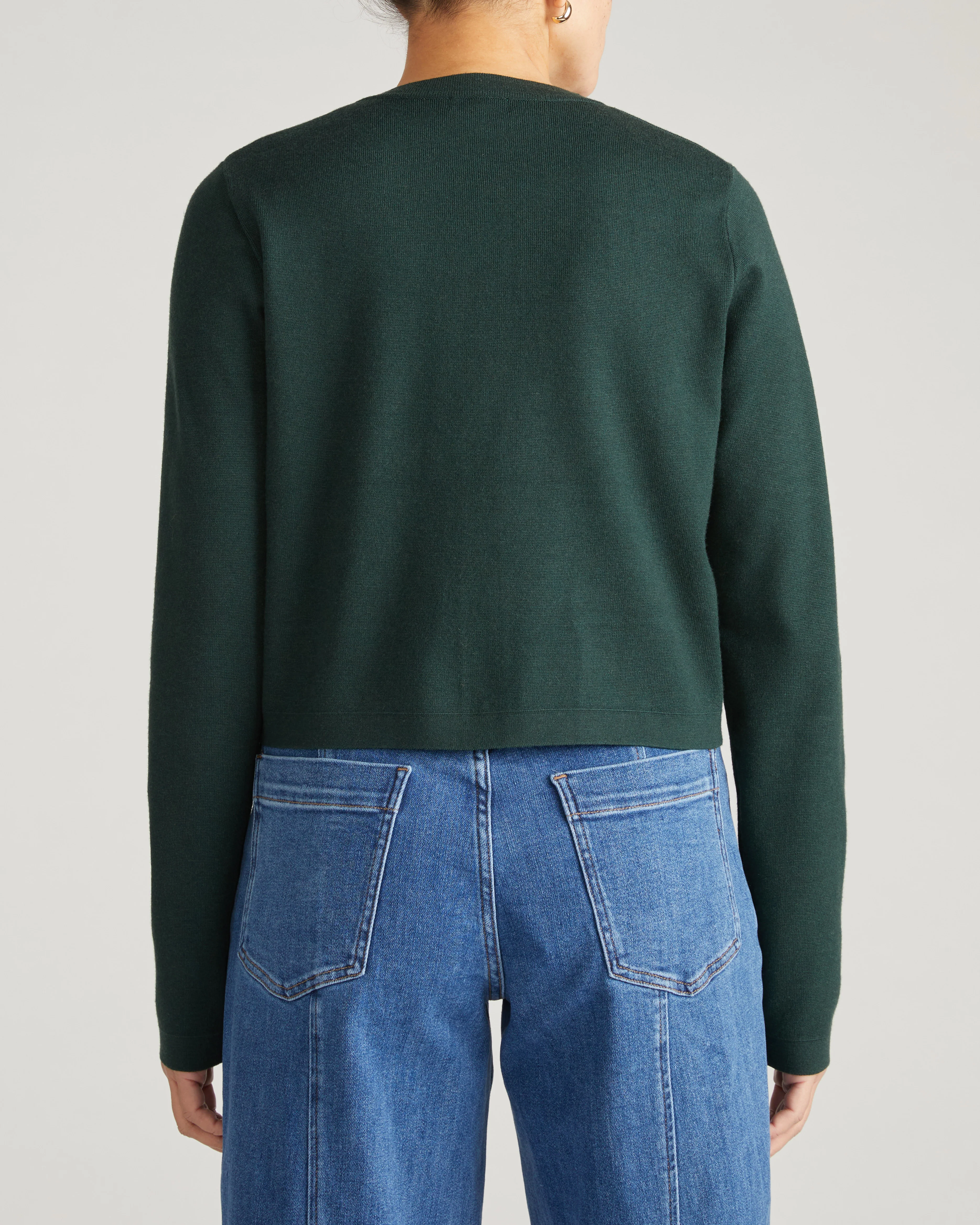 Gabrielle Button-Front Cardigan - Forest Green - Image 7