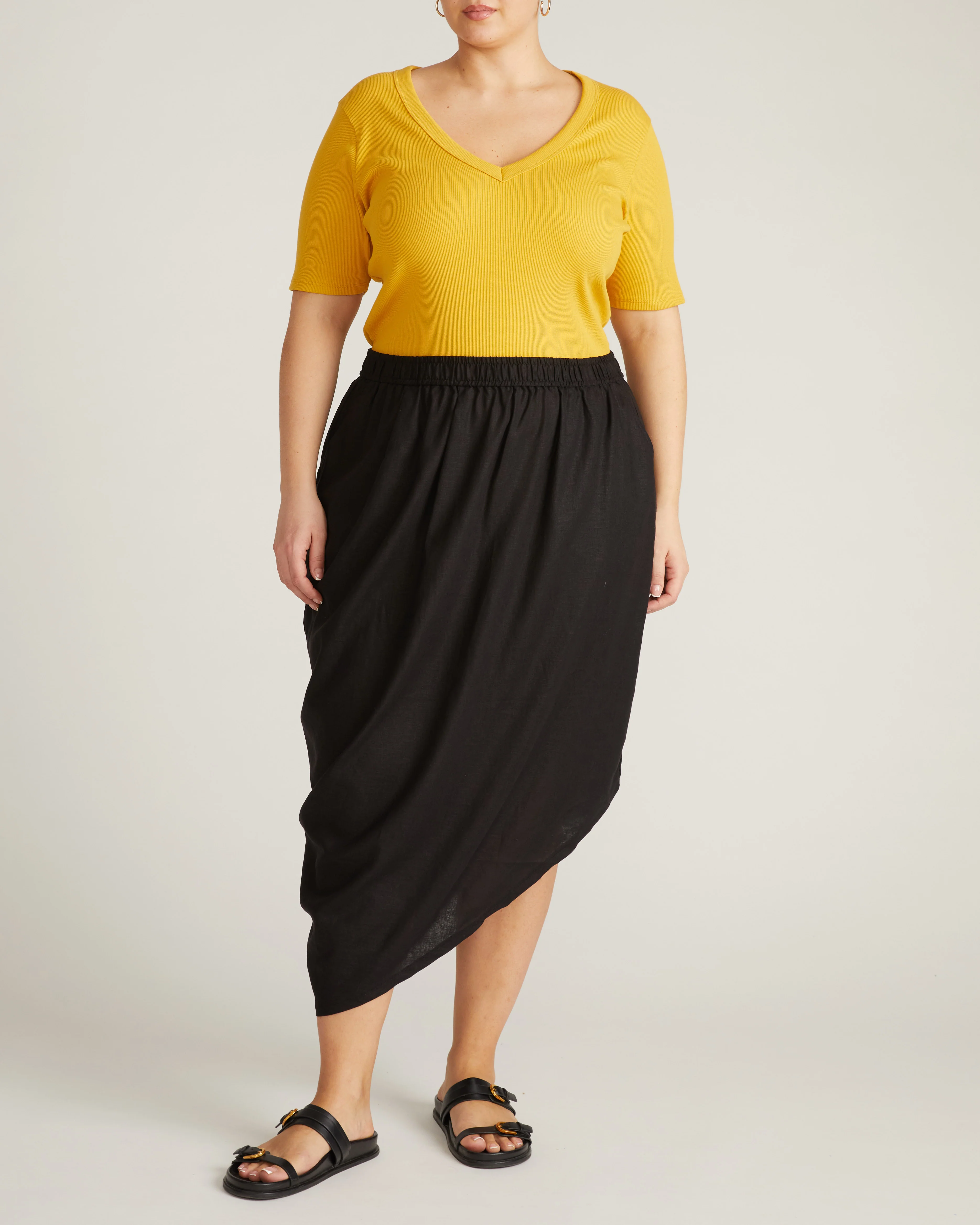 Geneva Linen Skirt - Black - Image 4