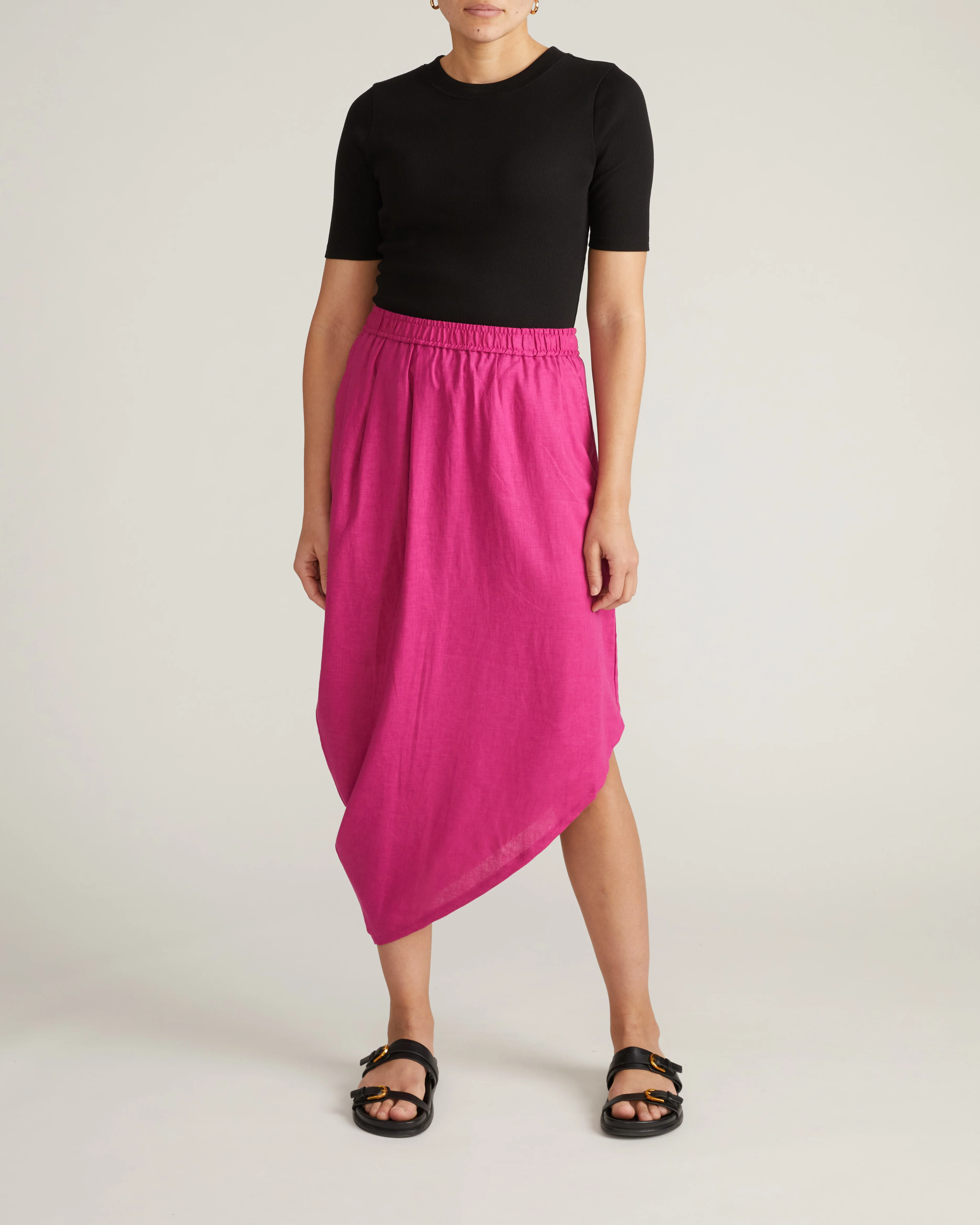 Geneva Linen Skirt - Hyper Pink - Image 6