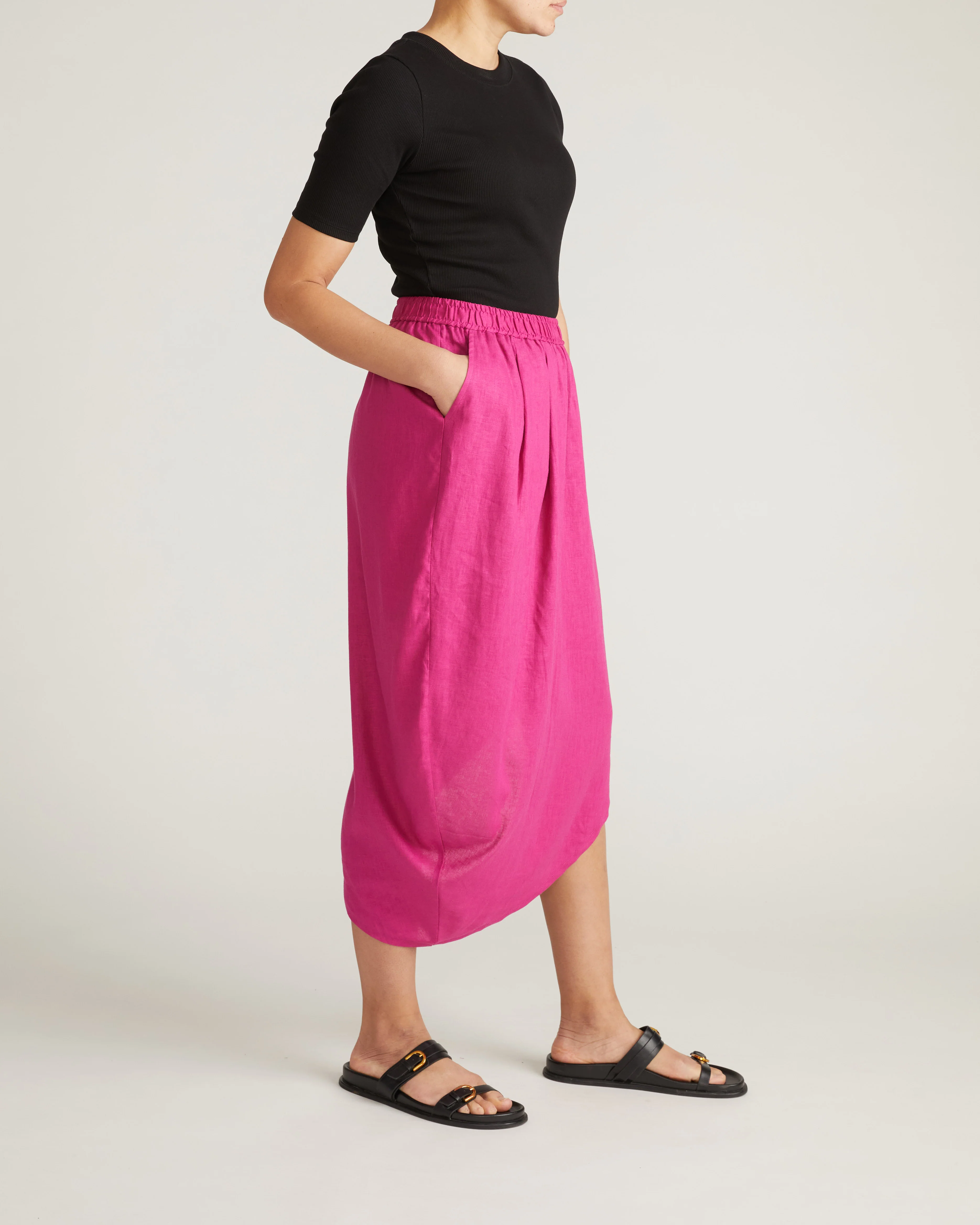 Geneva Linen Skirt - Hyper Pink - Image 8