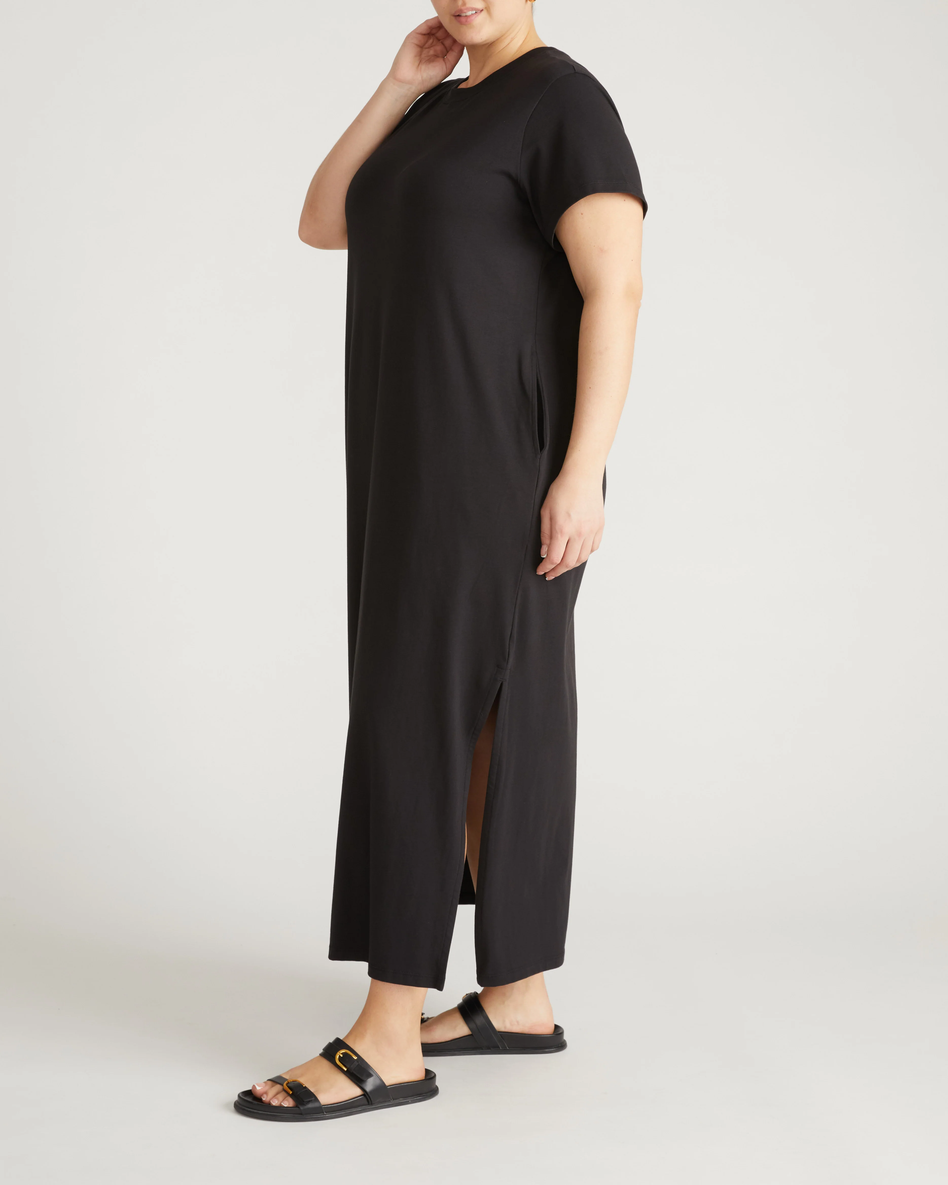 Halie Maxi T-Shirt Dress - Black - Image 7