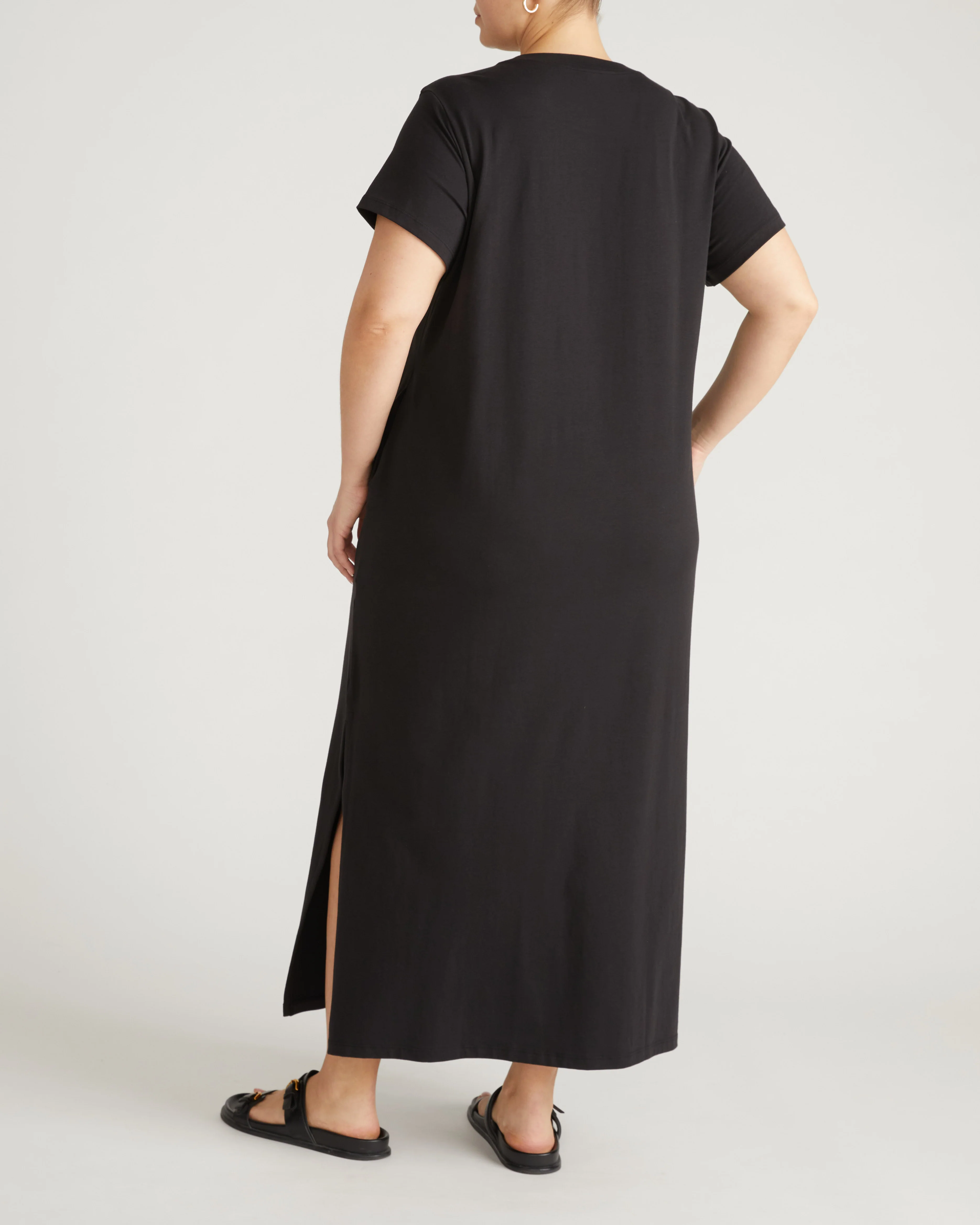 Halie Maxi T-Shirt Dress - Black - Image 8