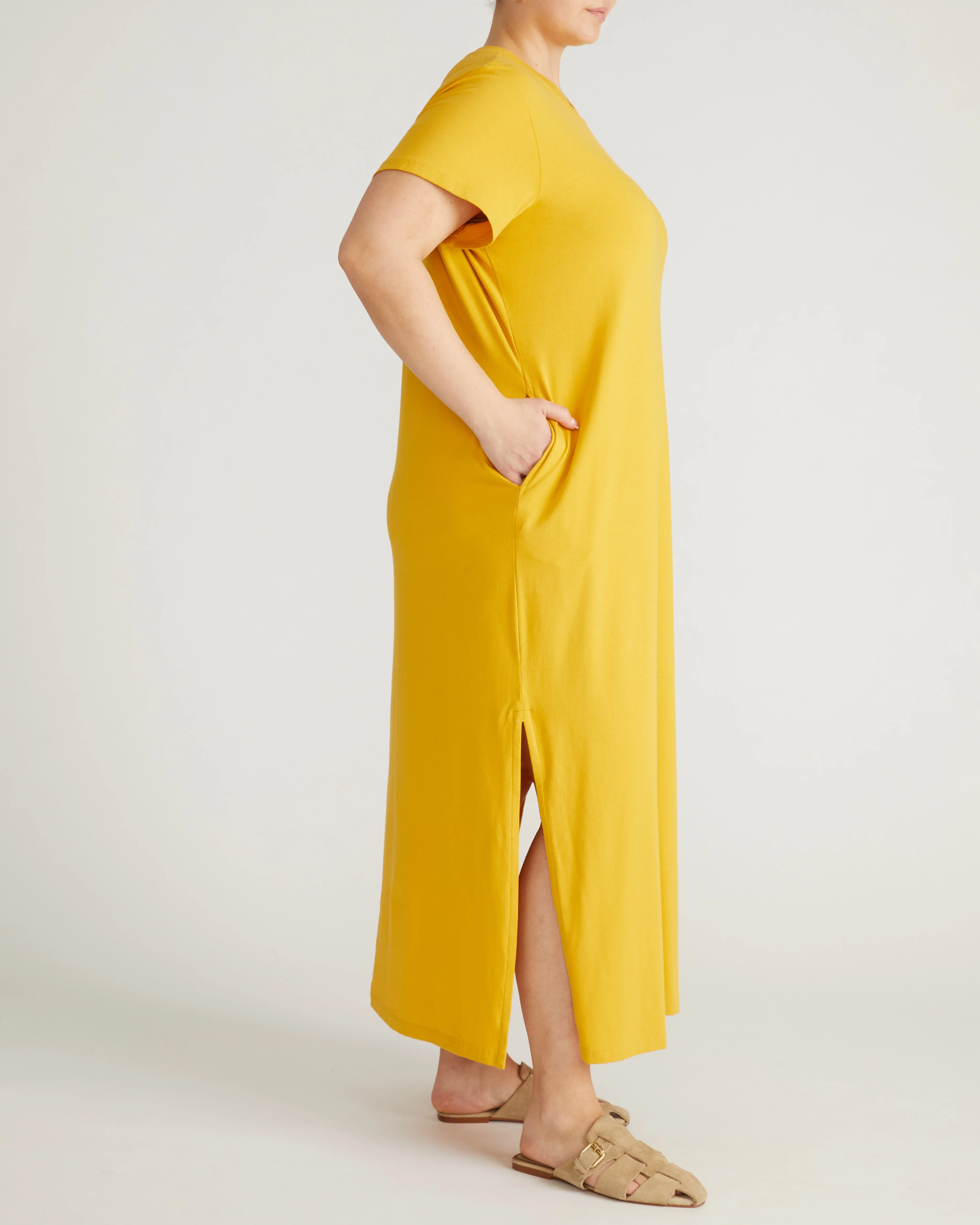 Halie Maxi T-Shirt Dress - Goldenrod - Image 6