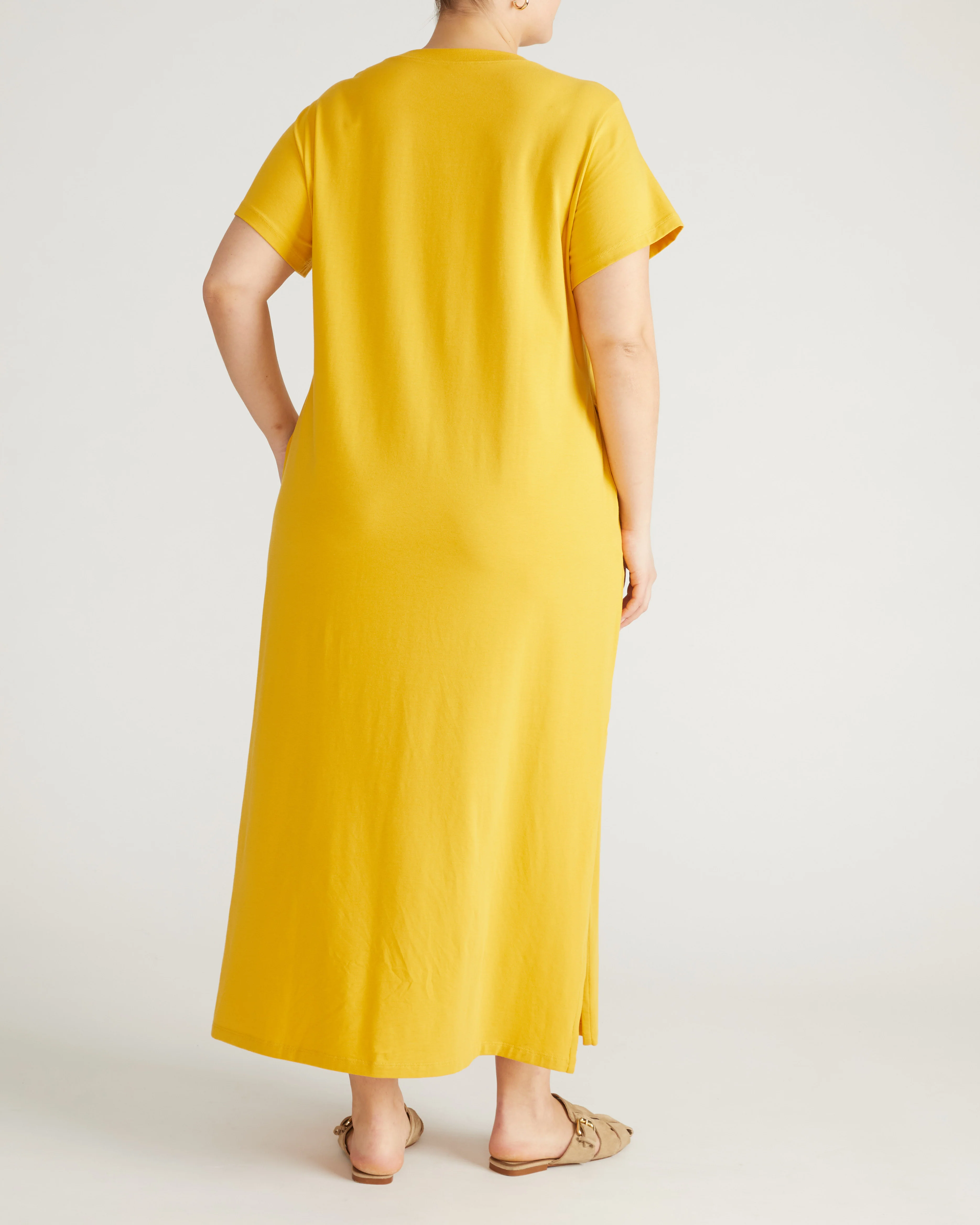 Halie Maxi T-Shirt Dress - Goldenrod - Image 7