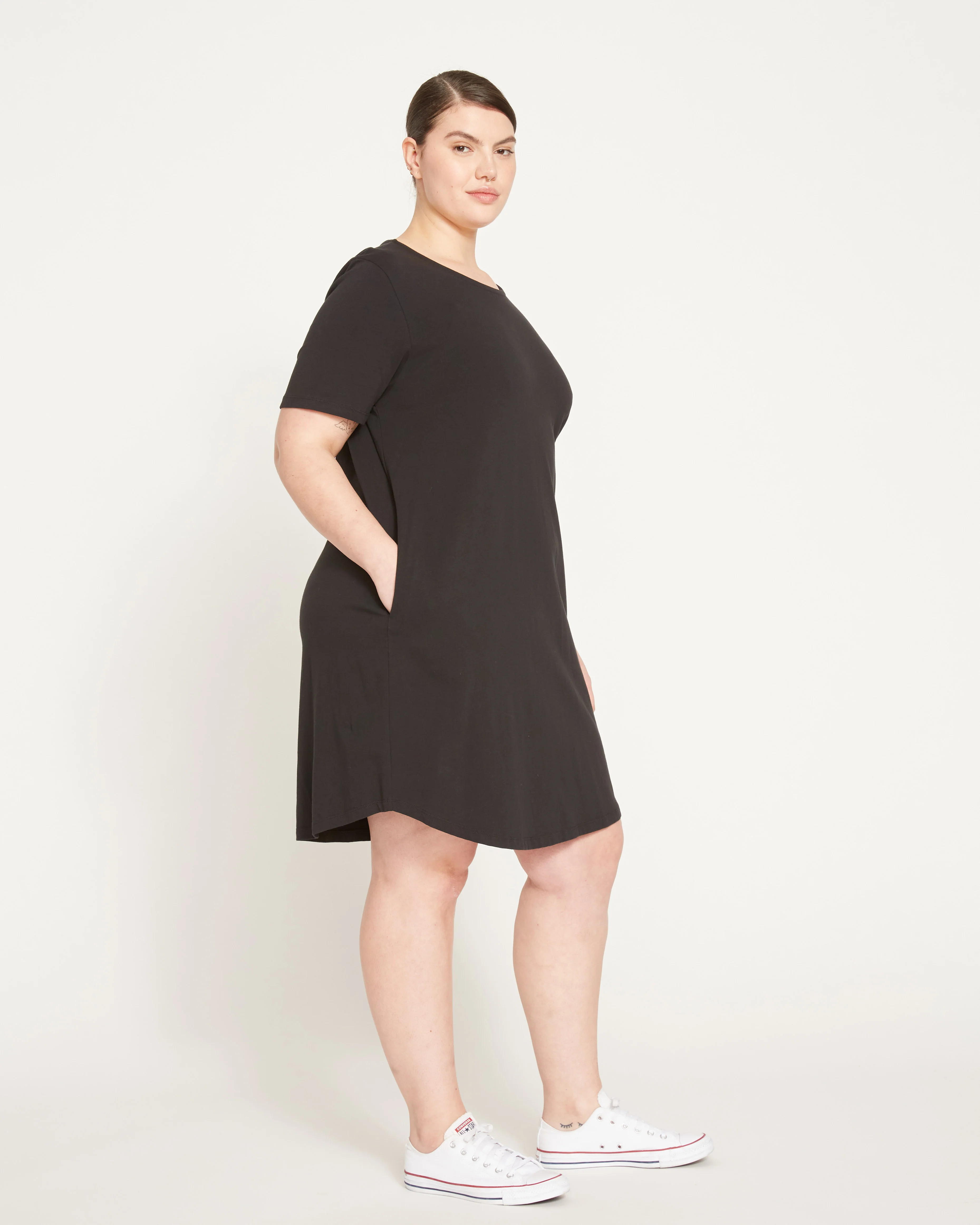 Halie T-Shirt Dress - Black - Image 5