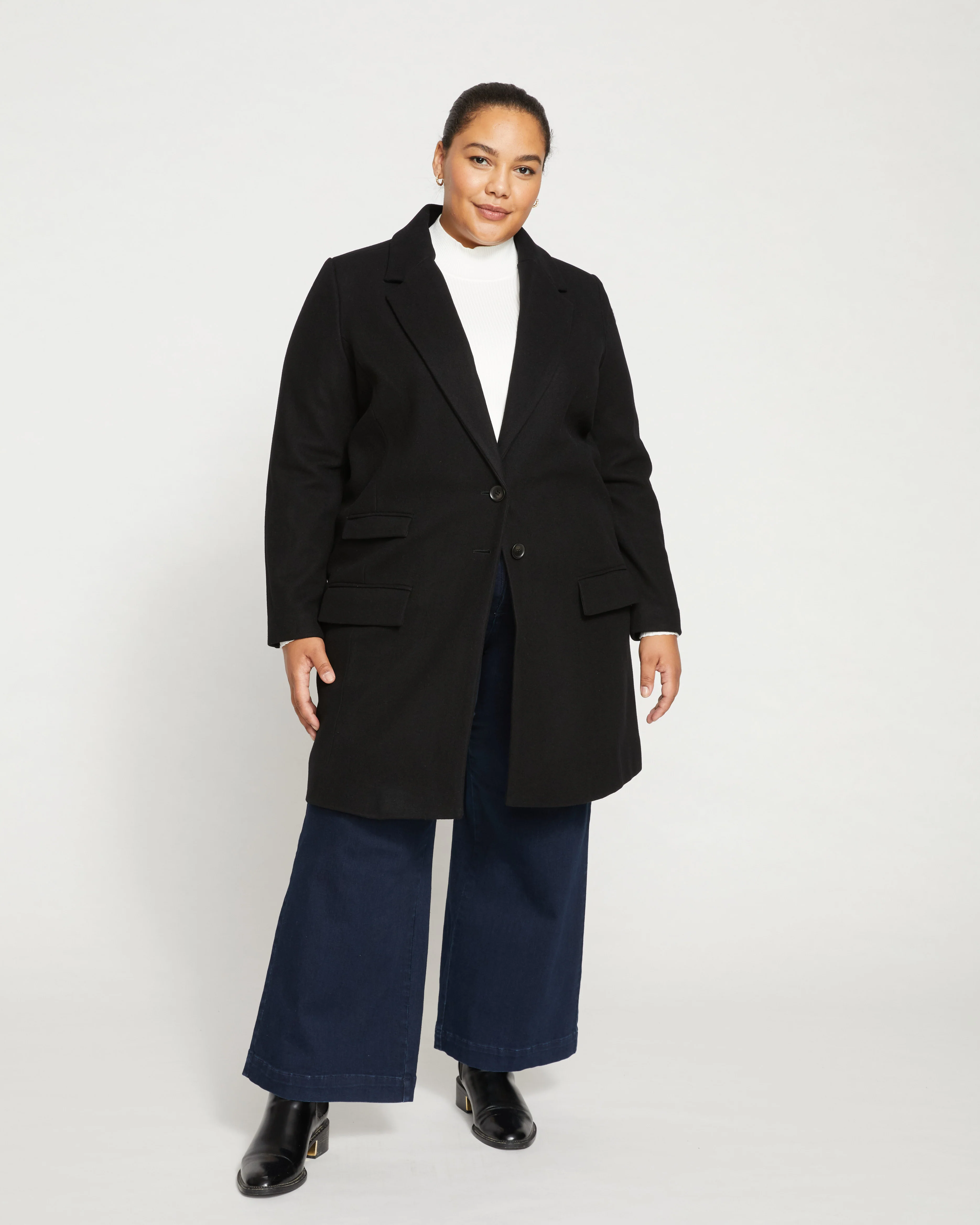 Harlow Classic Wool Coat - Black - Image 2