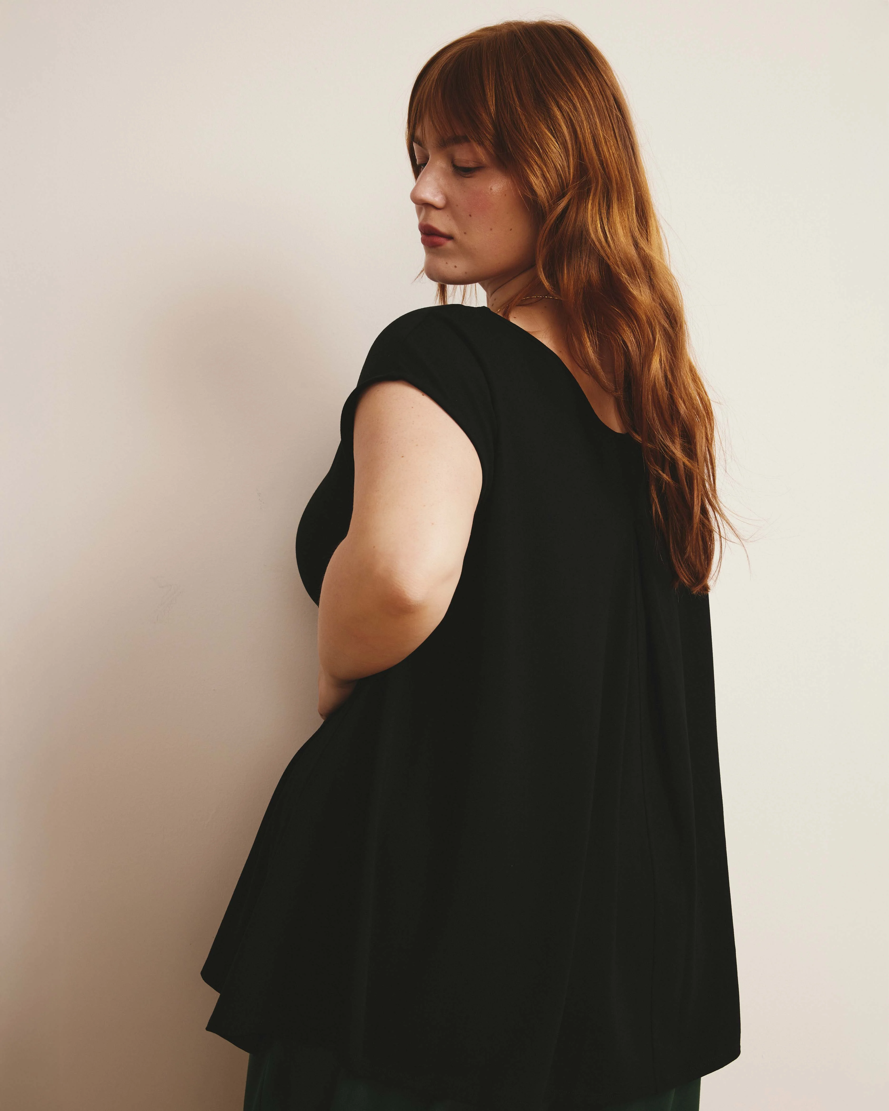 Heatwave Divine Jersey Flared Top - Black - Image 7
