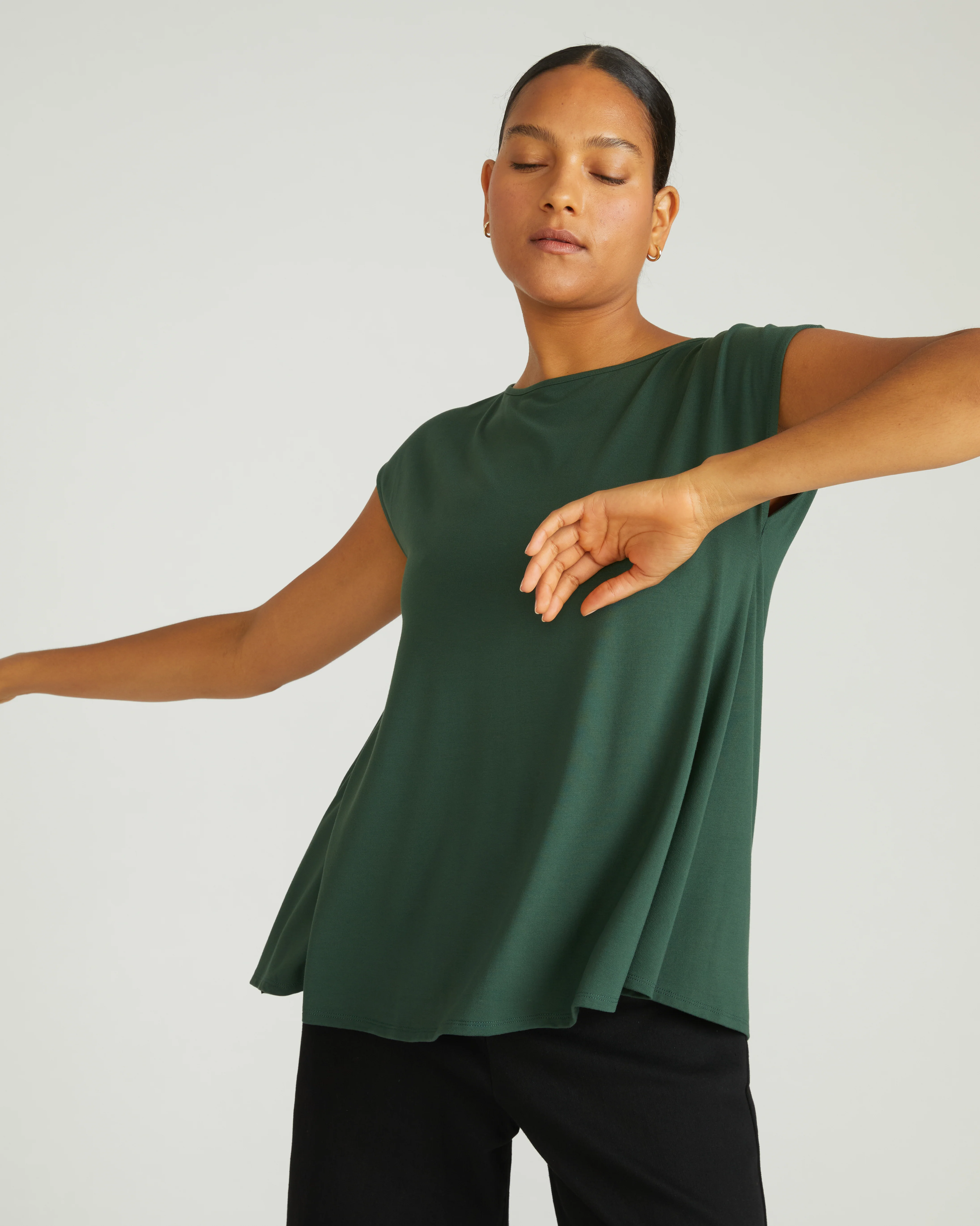 Heatwave Divine Jersey Flared Top - Conifer - Image 4