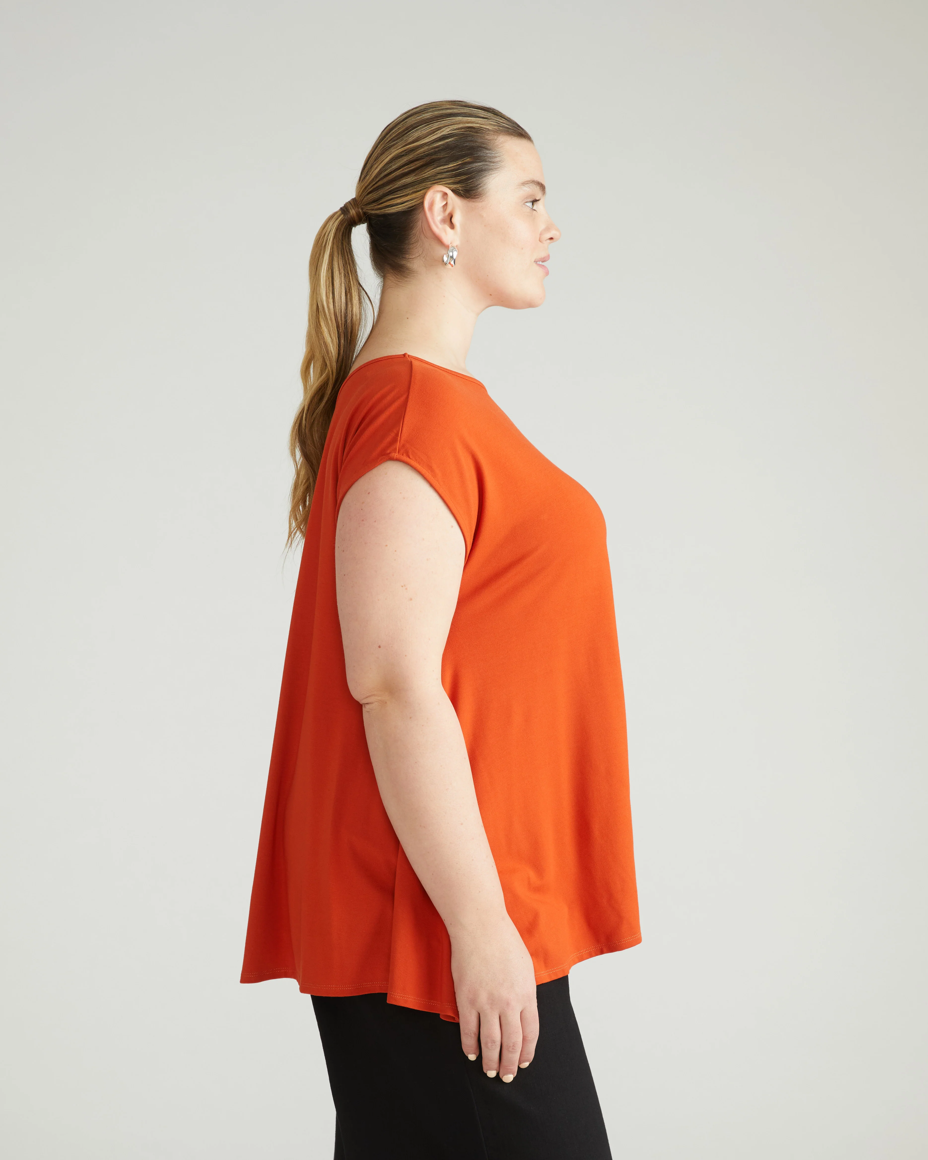 Heatwave Divine Jersey Flared Top - Warm Russet - Image 2