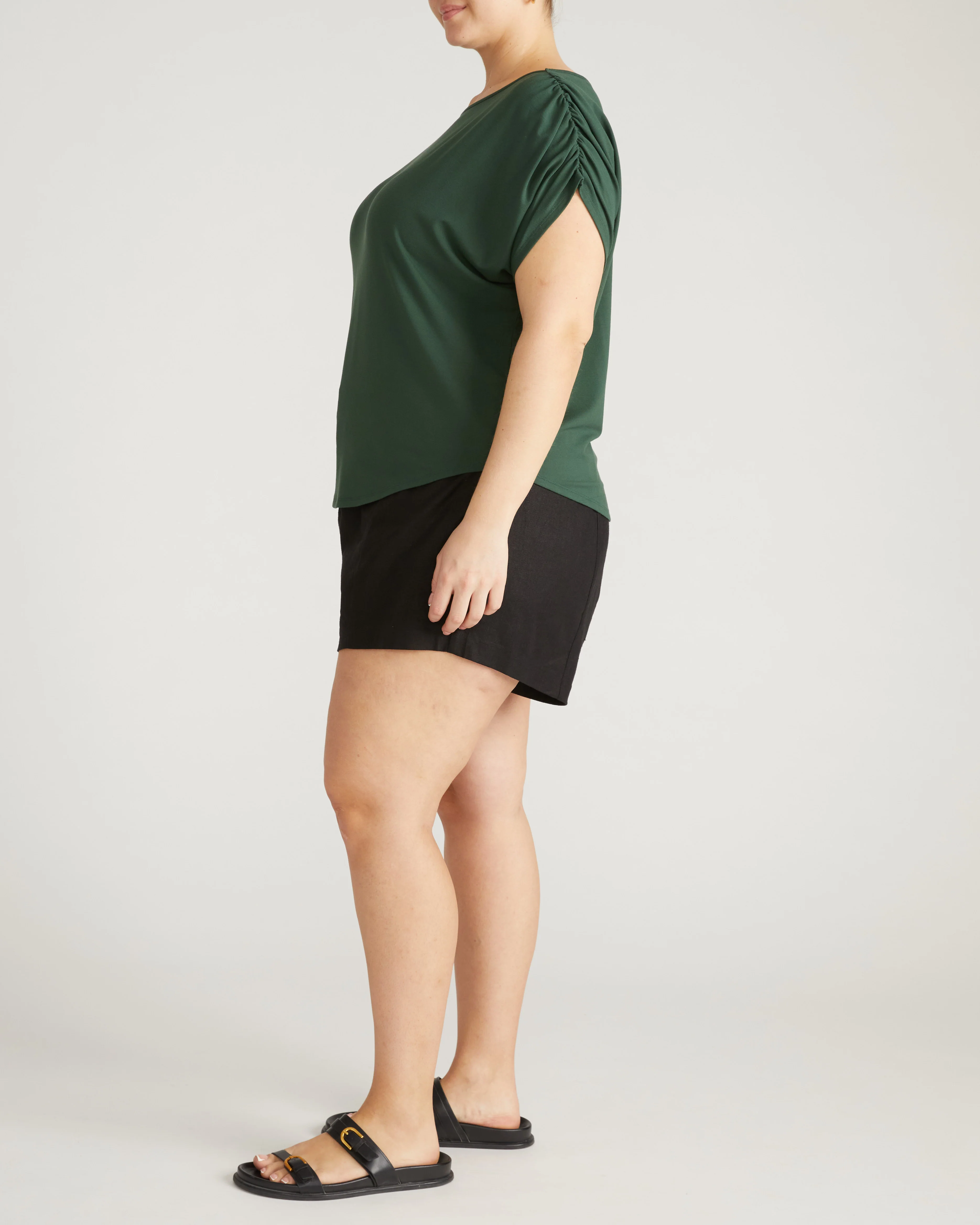 Helena Divine Jersey Gathered Tee - Conifer - Image 4