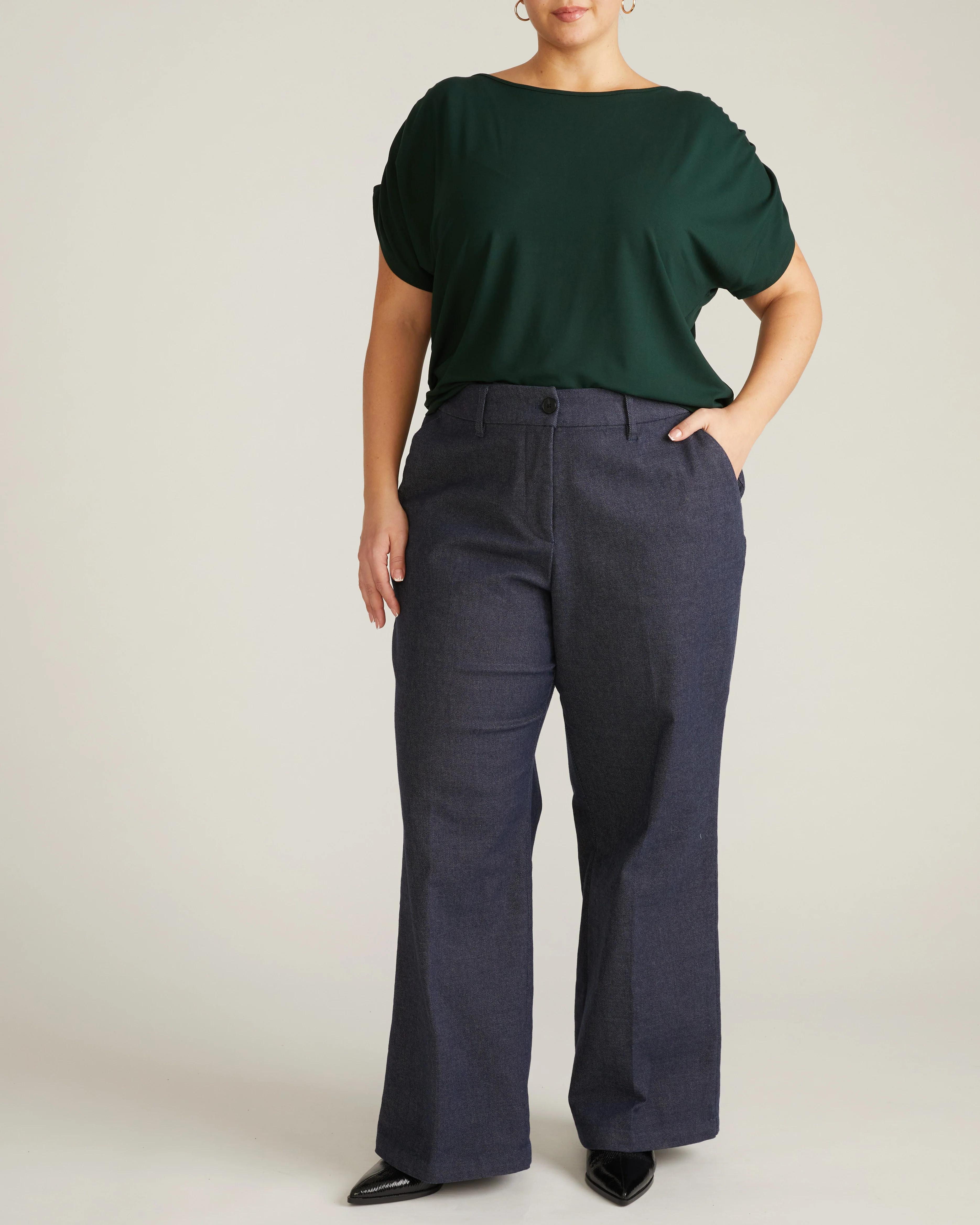 Helena Divine Jersey Gathered Tee - Forest Green - Image 6