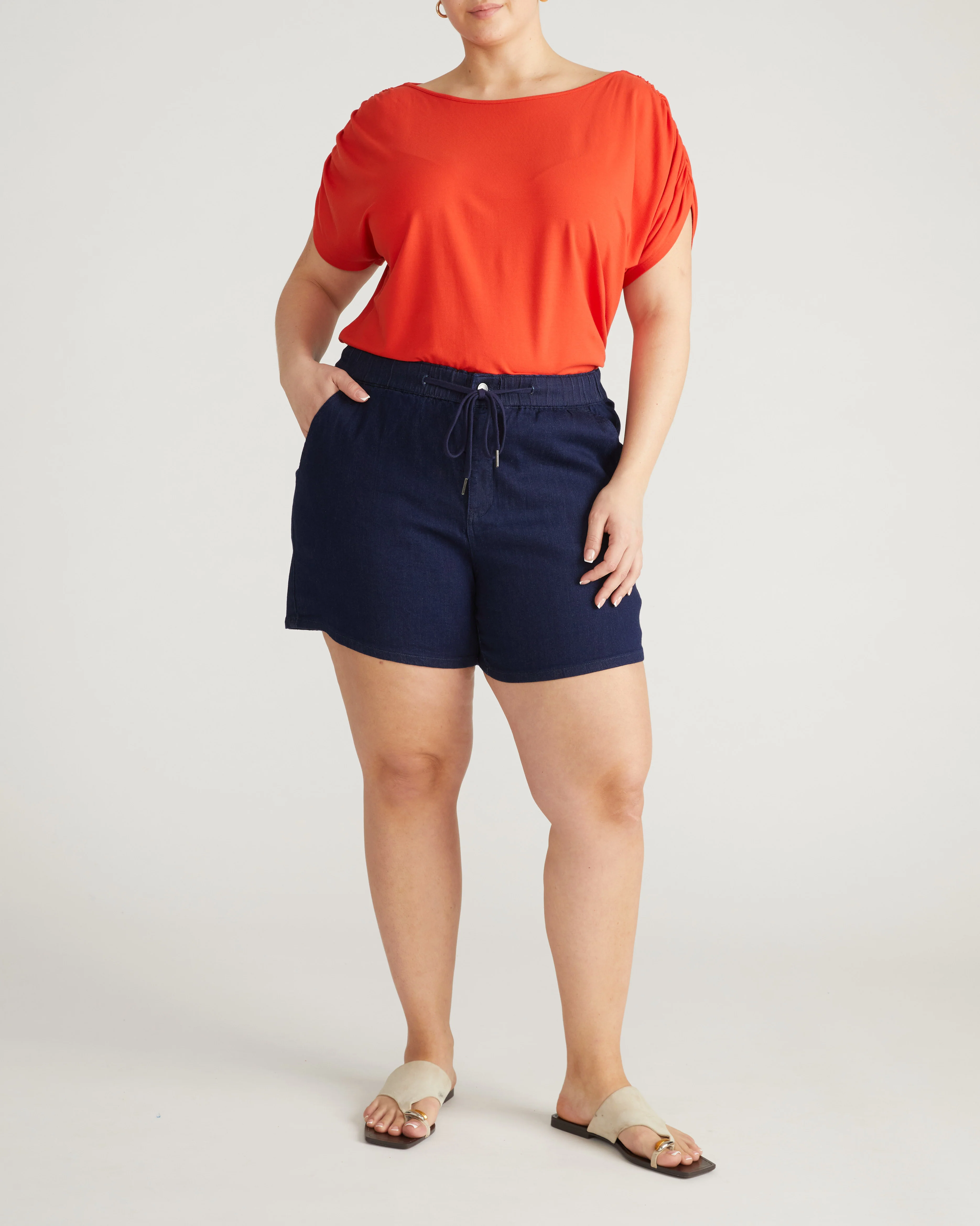 Helena Divine Jersey Gathered Tee - Shoreline Sunset - Image 2