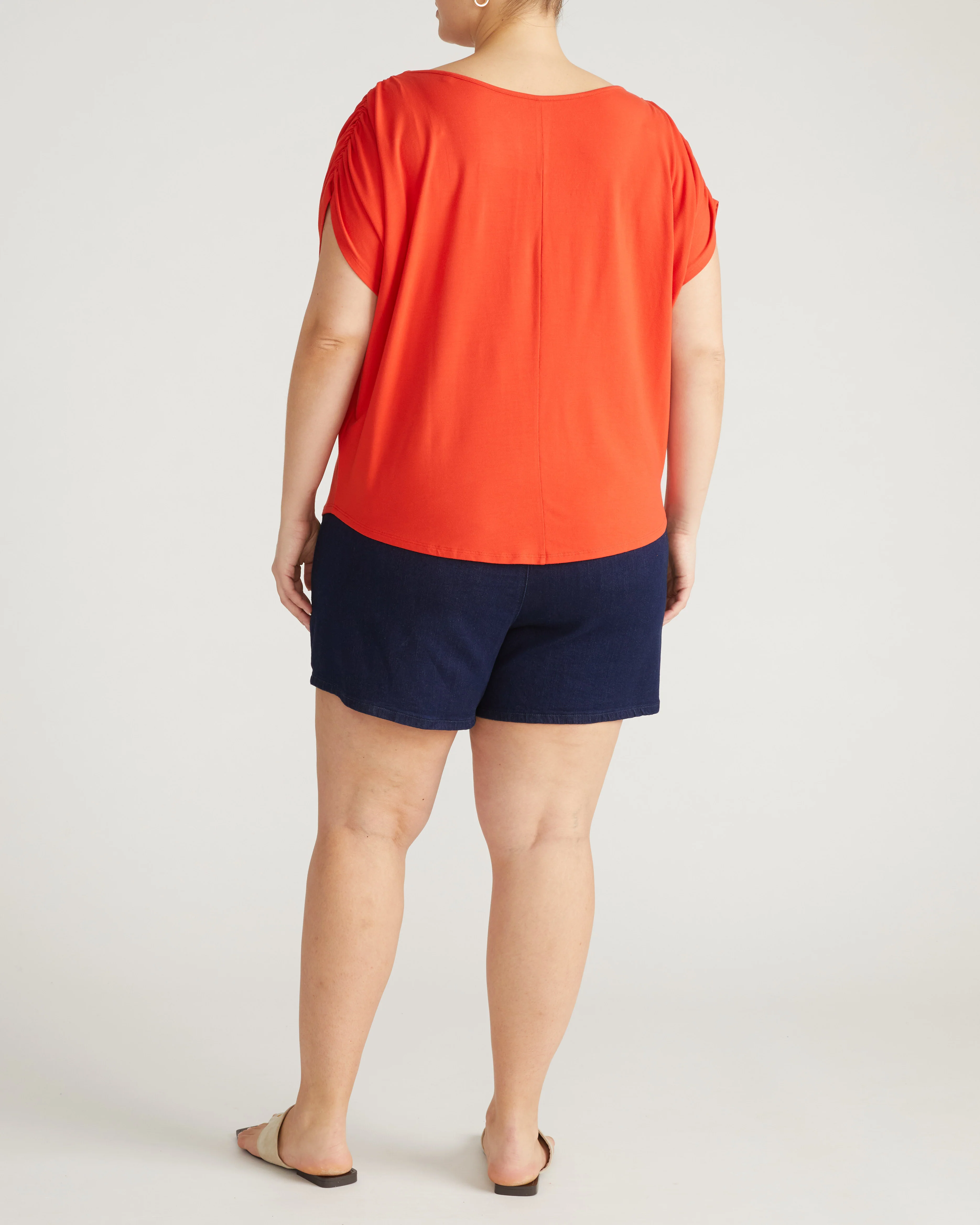 Helena Divine Jersey Gathered Tee - Shoreline Sunset - Image 4