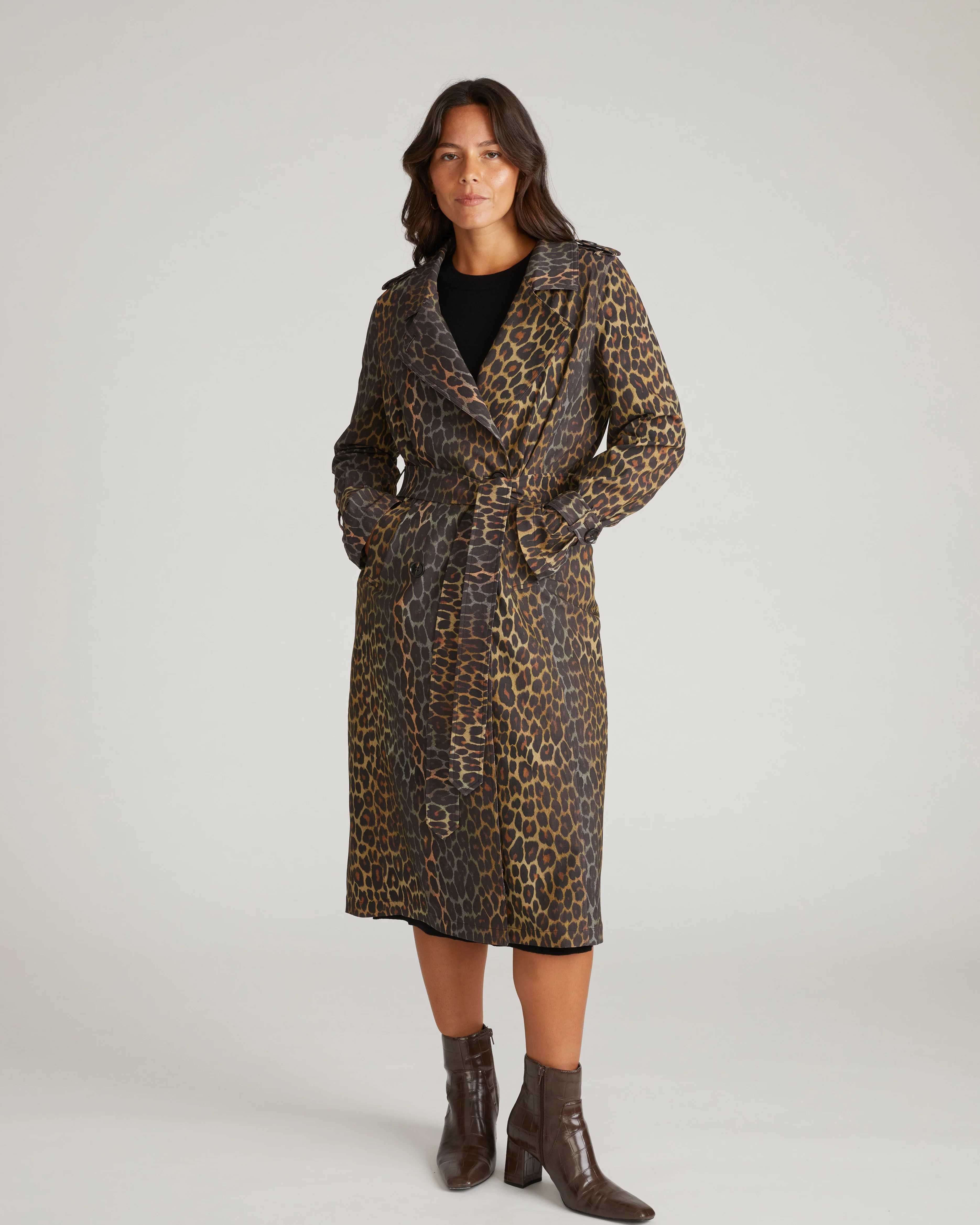 Henning x US Park Soft Trench - Shadow Leopard Print - Image 5