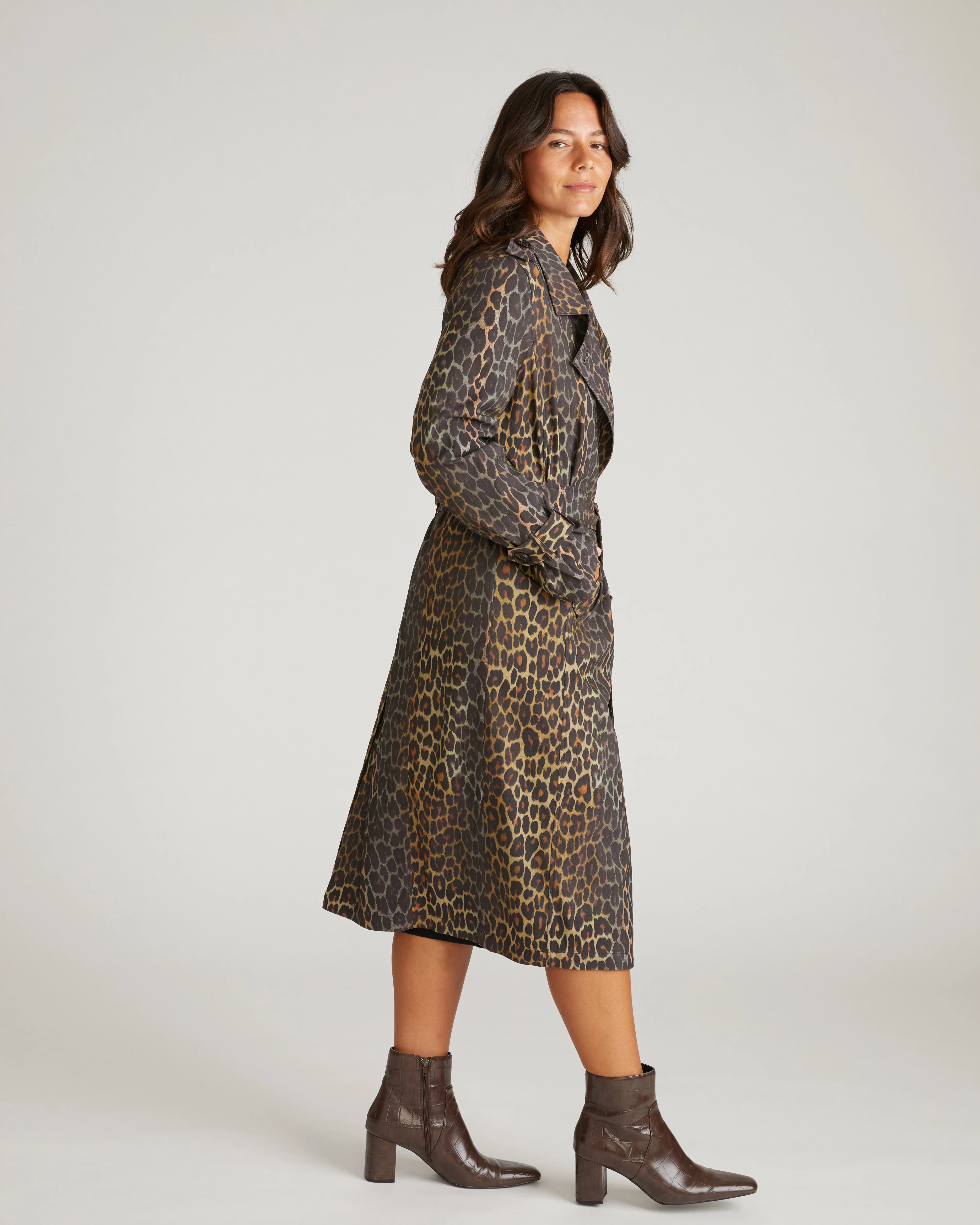 Henning x US Park Soft Trench - Shadow Leopard Print - Image 6