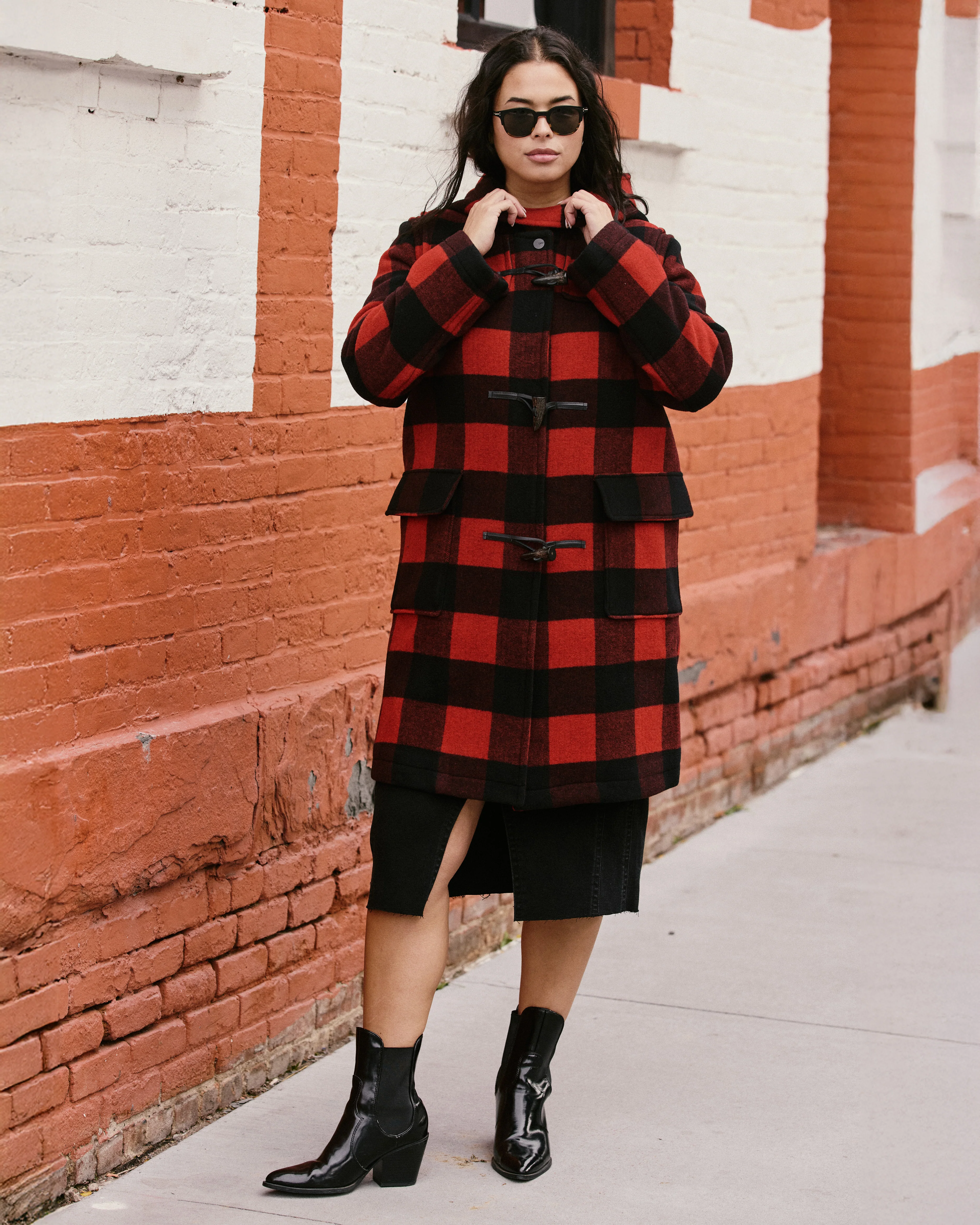 Highlands Duffle Coat - Red Buffalo Check - Image 8