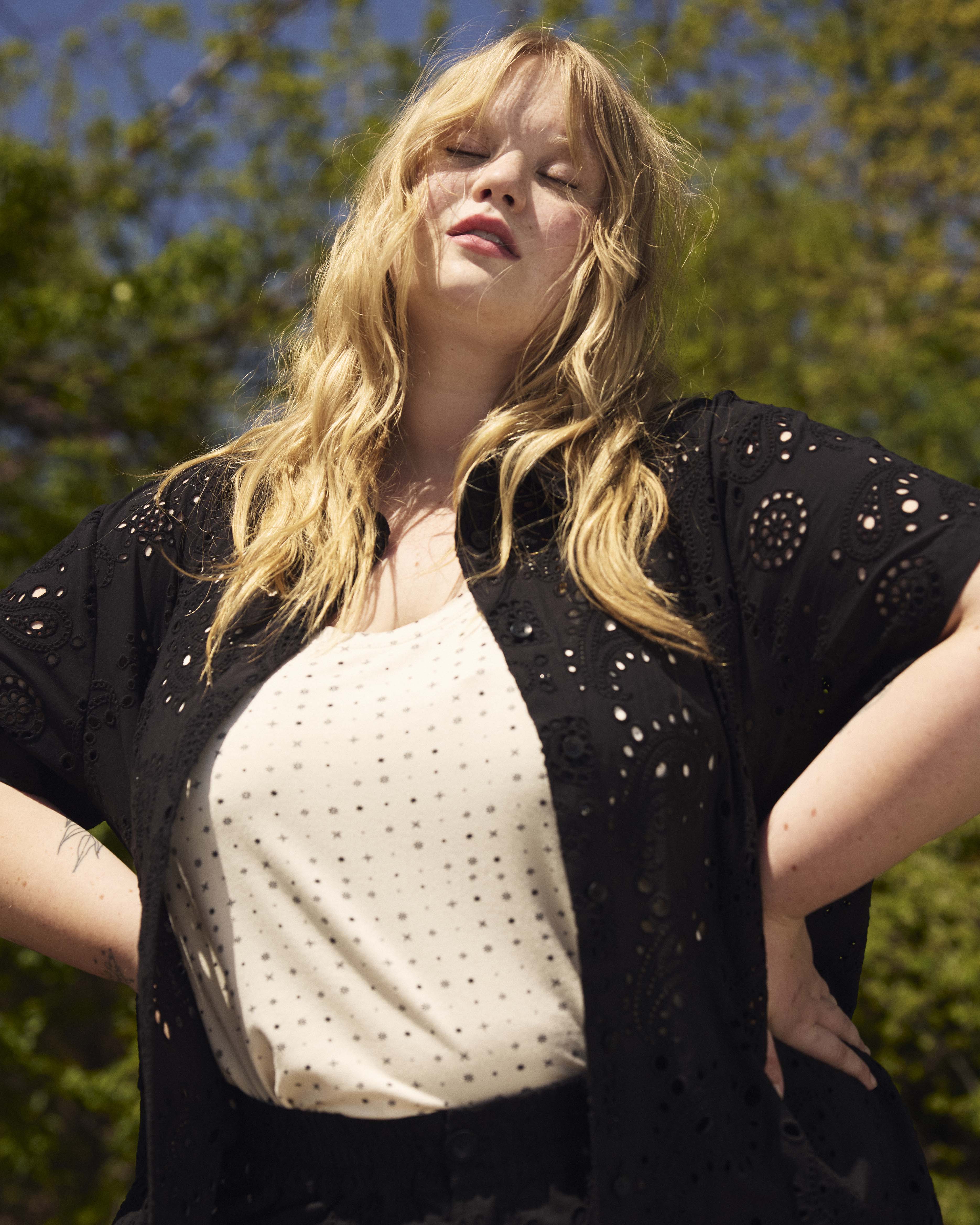 Hudson Liquid Jersey Tank - Galactic Print in Ecru - Image 5