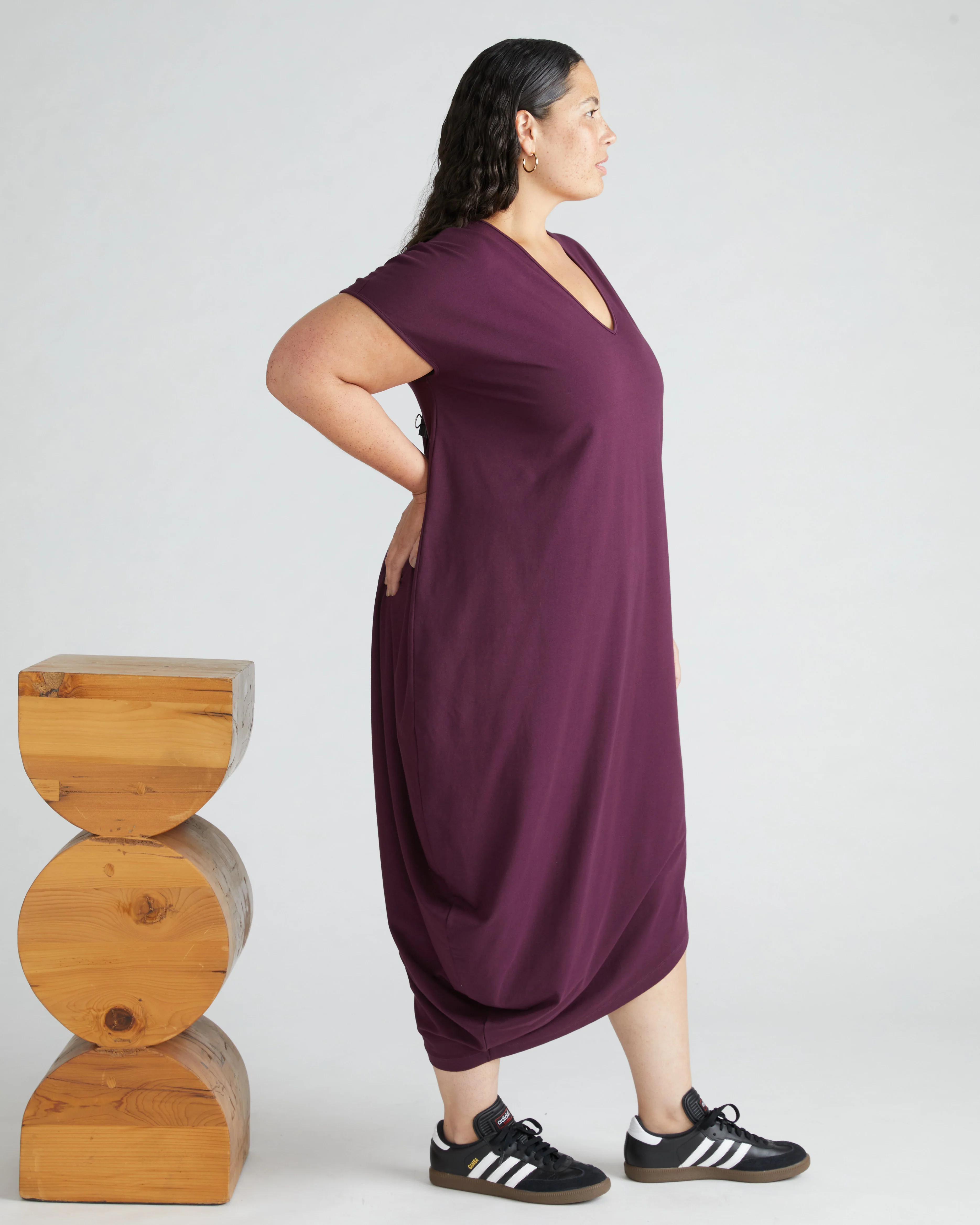 Iconic Geneva V-Neck Dress - Acai - Image 3