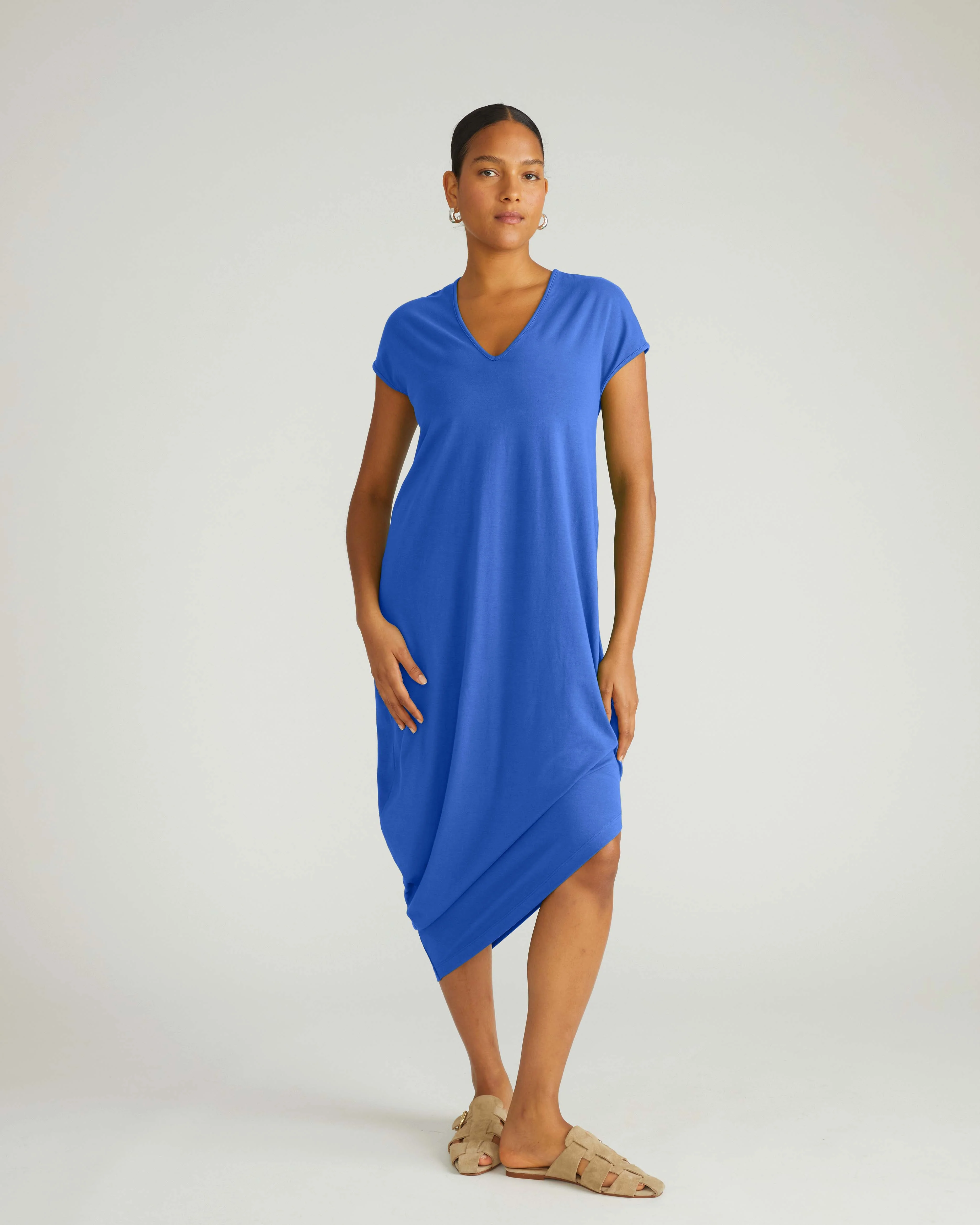 Iconic Geneva V-Neck Dress - Lapis - Image 3