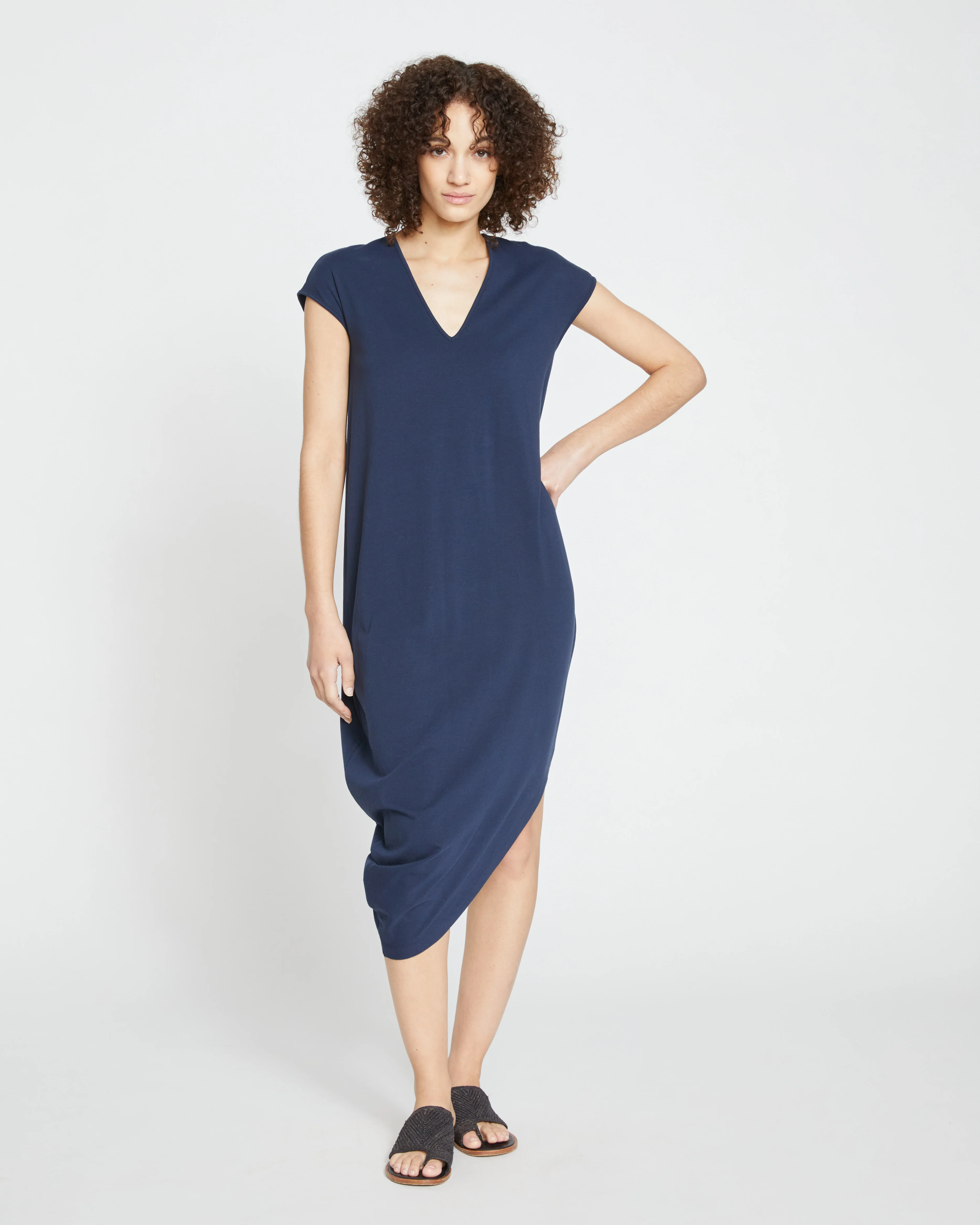 Iconic Geneva V-Neck Dress - Midnight - Image 2