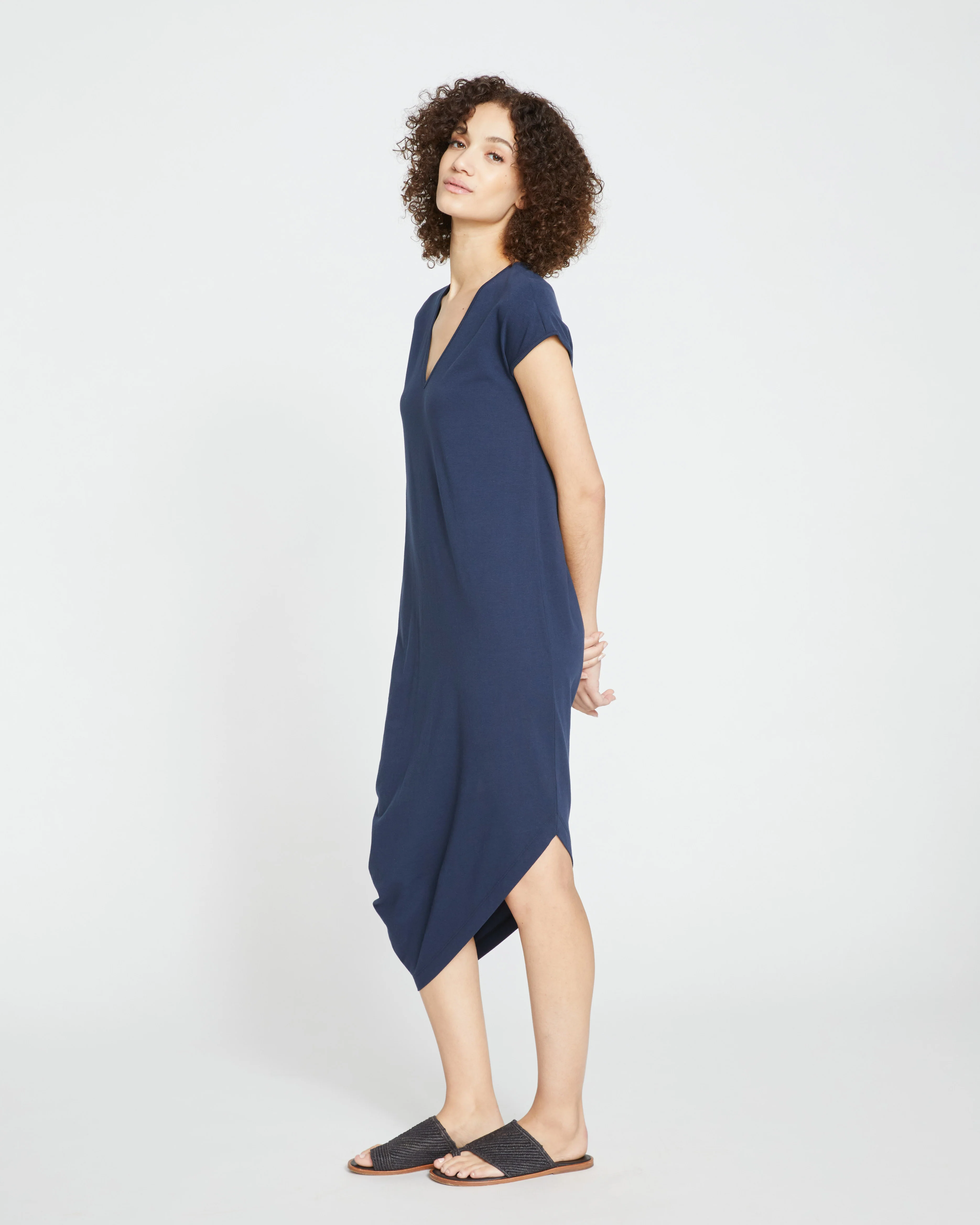 Iconic Geneva V-Neck Dress - Midnight - Image 3