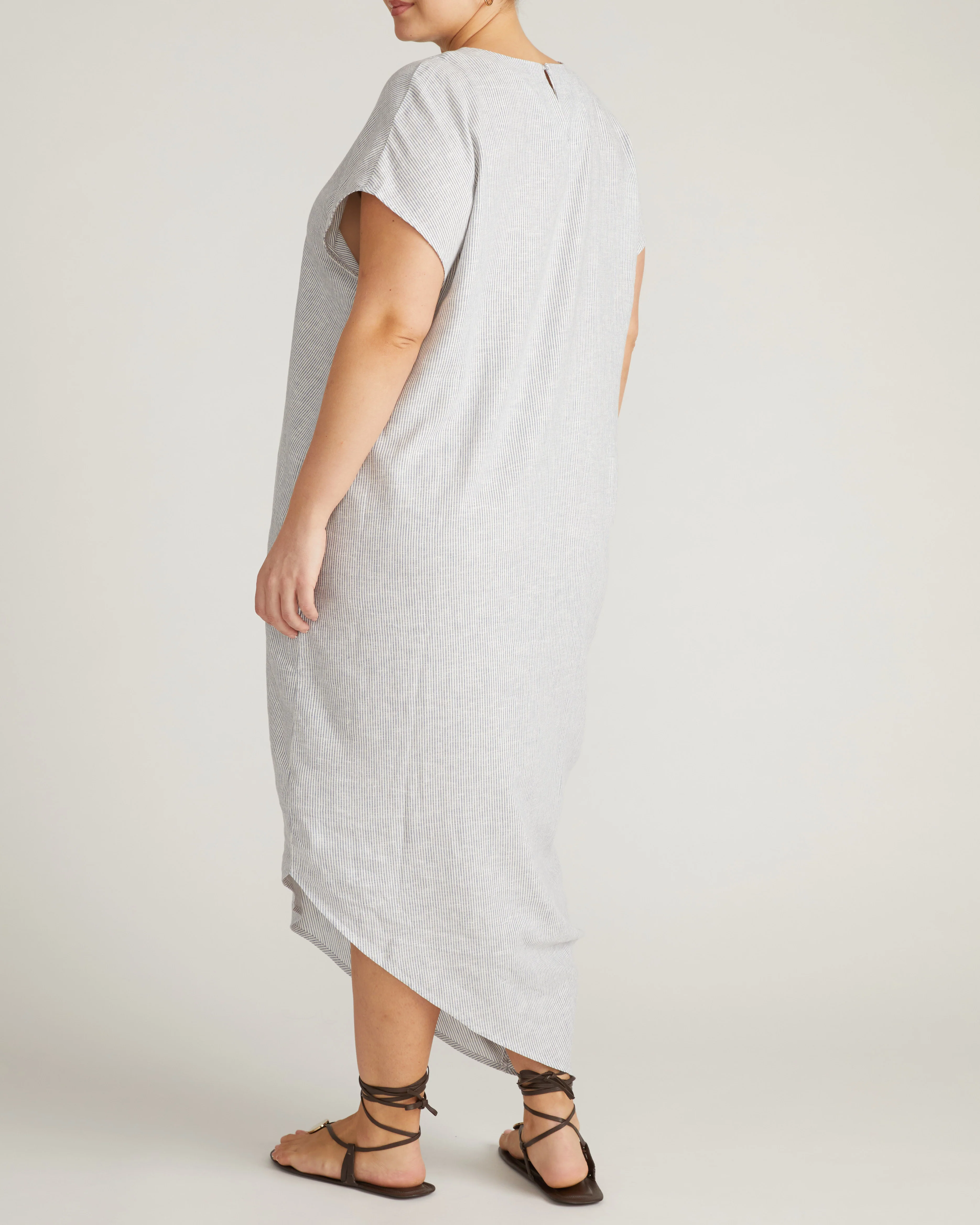 Iconic Stretch Linen Geneva Dress - Beach Stripe - Image 8