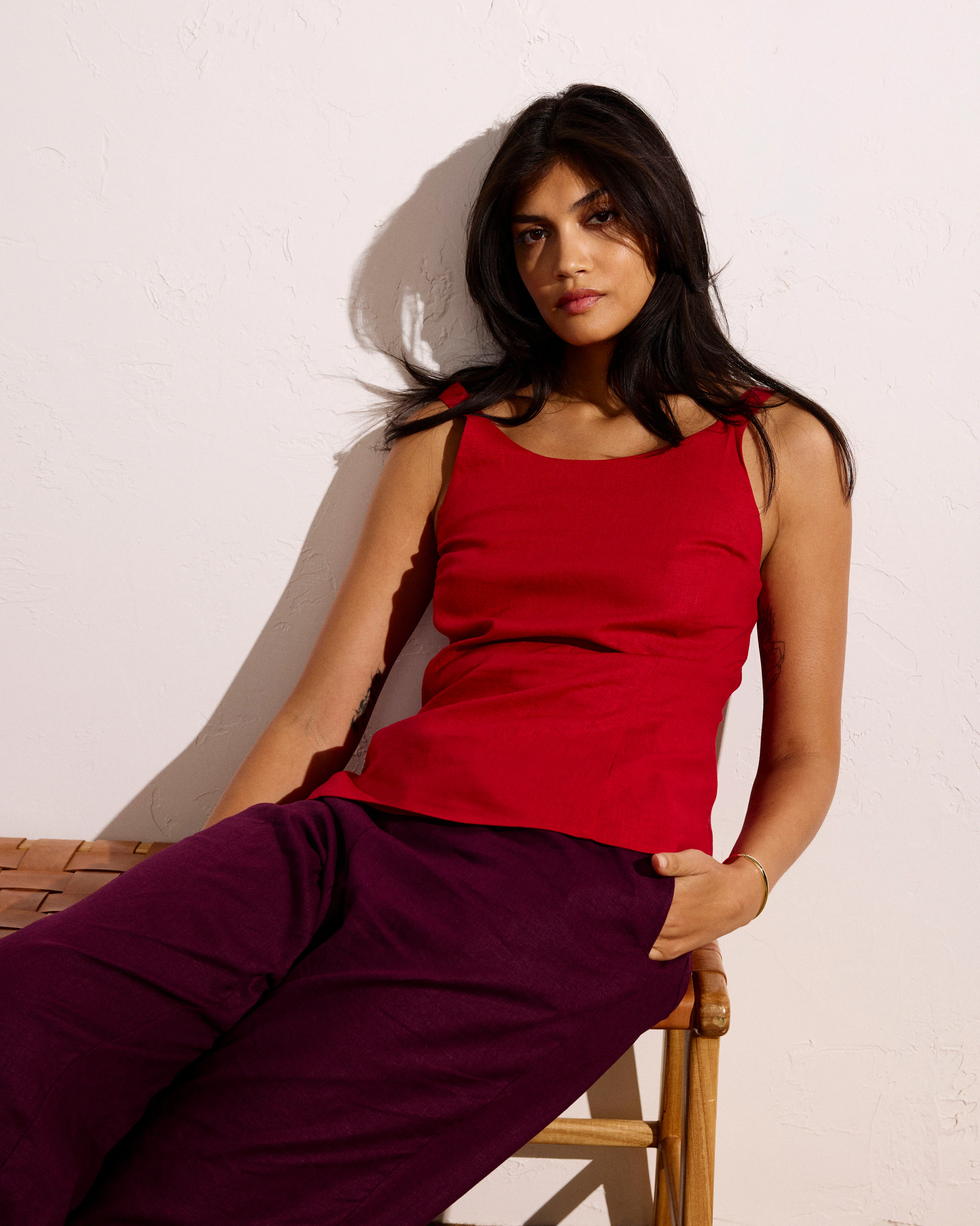 Iris Linen Easy Pull-On Pants - Acai - Image 2