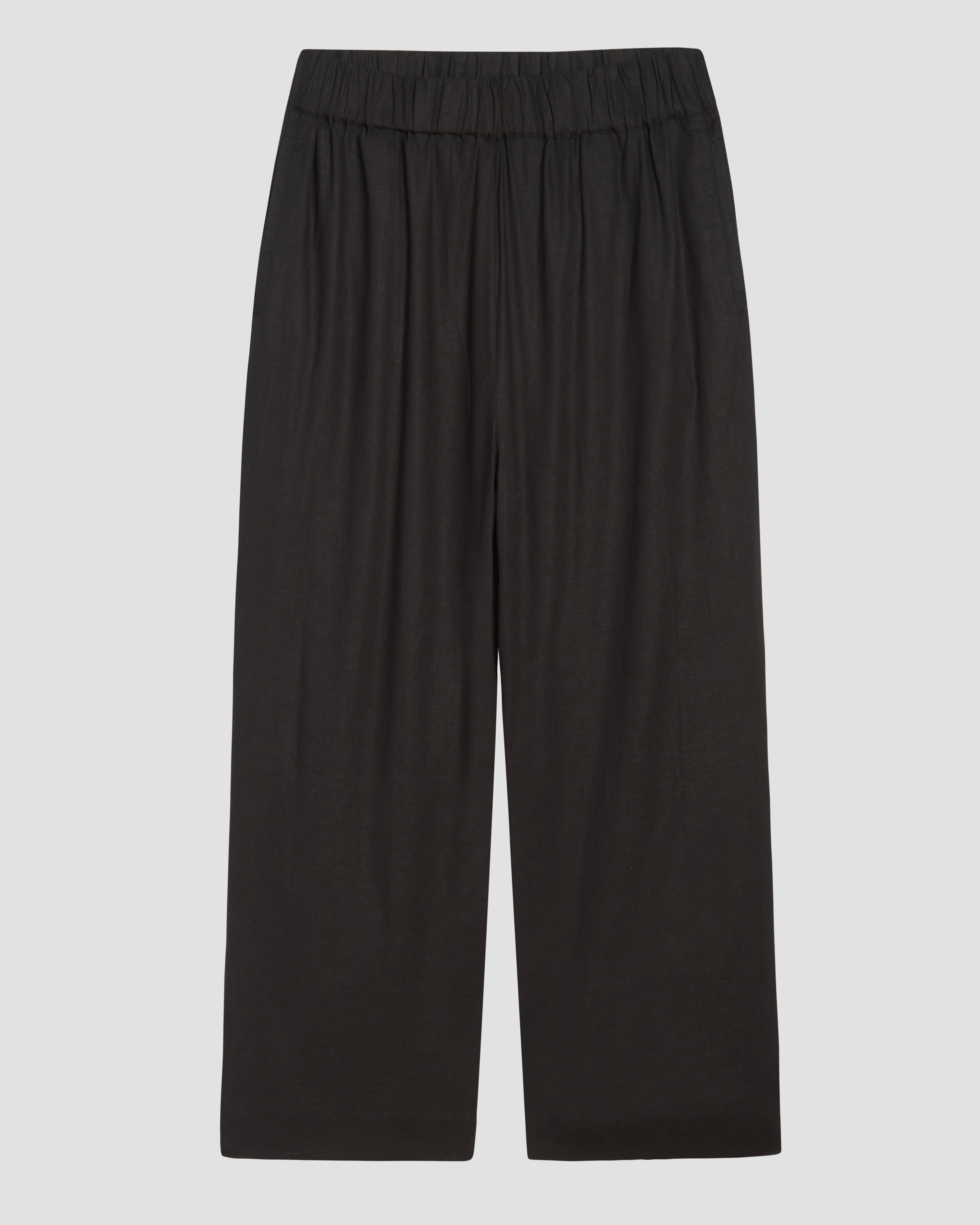 Iris Linen Easy Pull-On Pants - Black - Image 7
