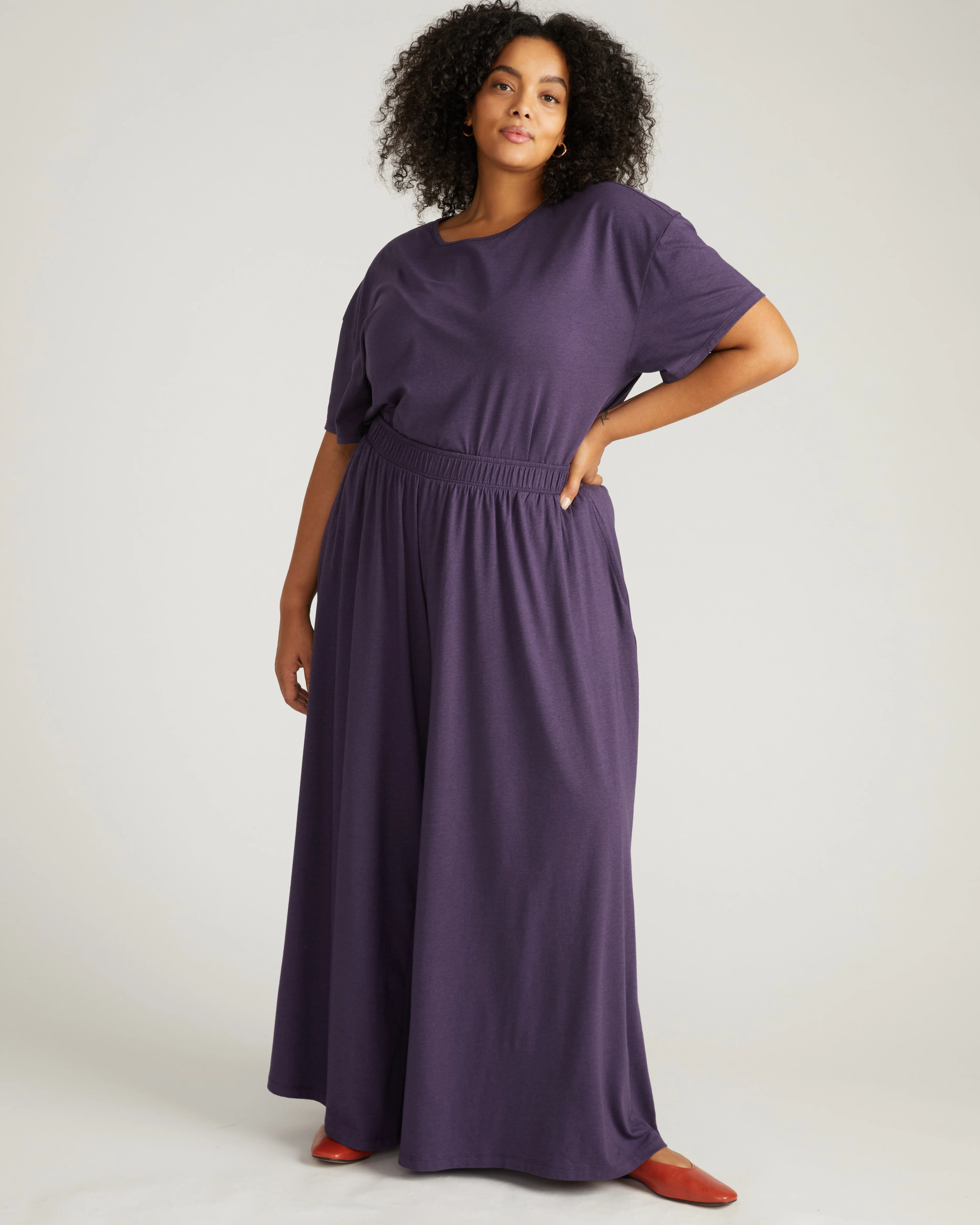 Isadora Wide Leg Lounge Pants - Anthracite - Image 3
