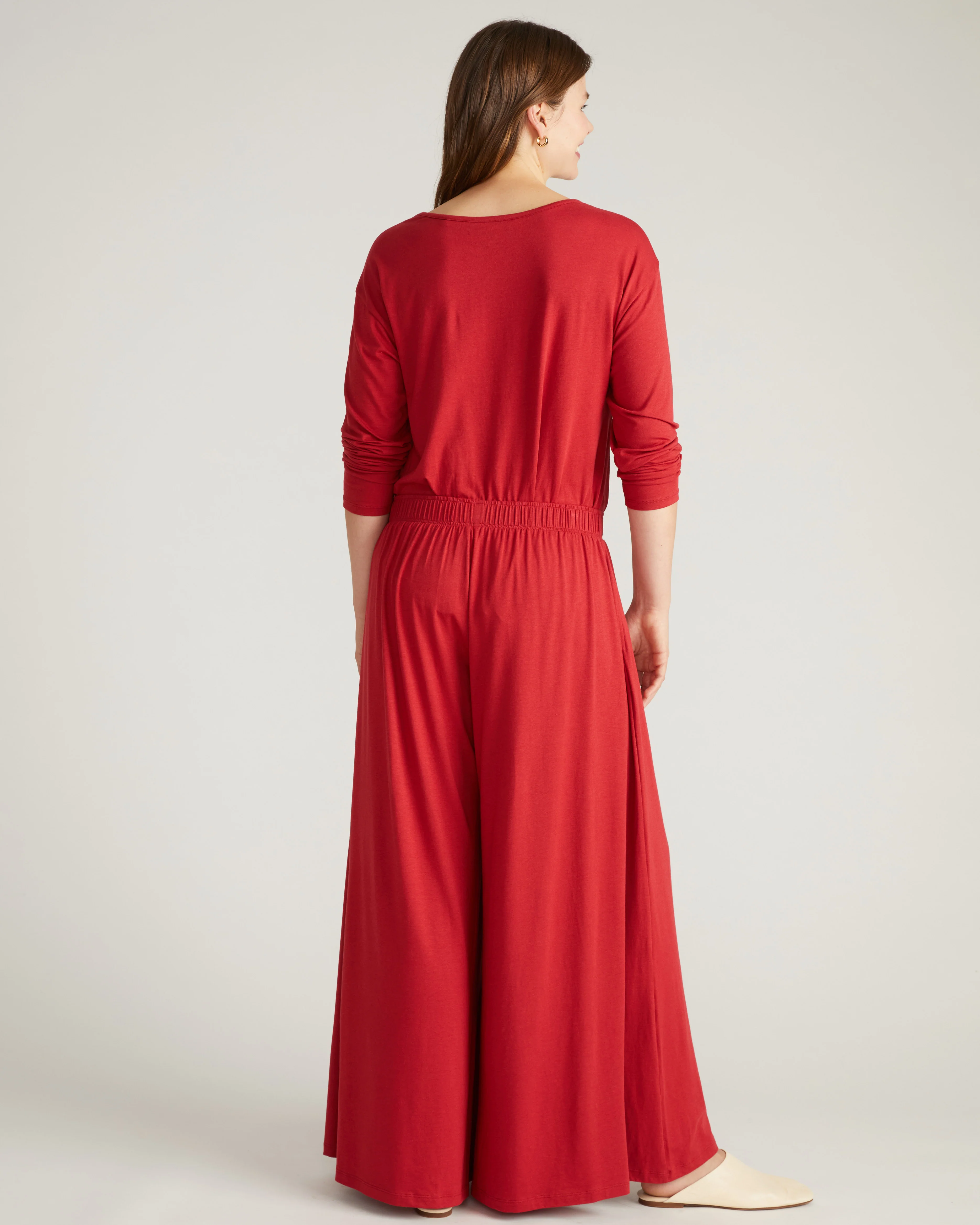 Isadora Wide Leg Lounge Pants - Raspberry - Image 4